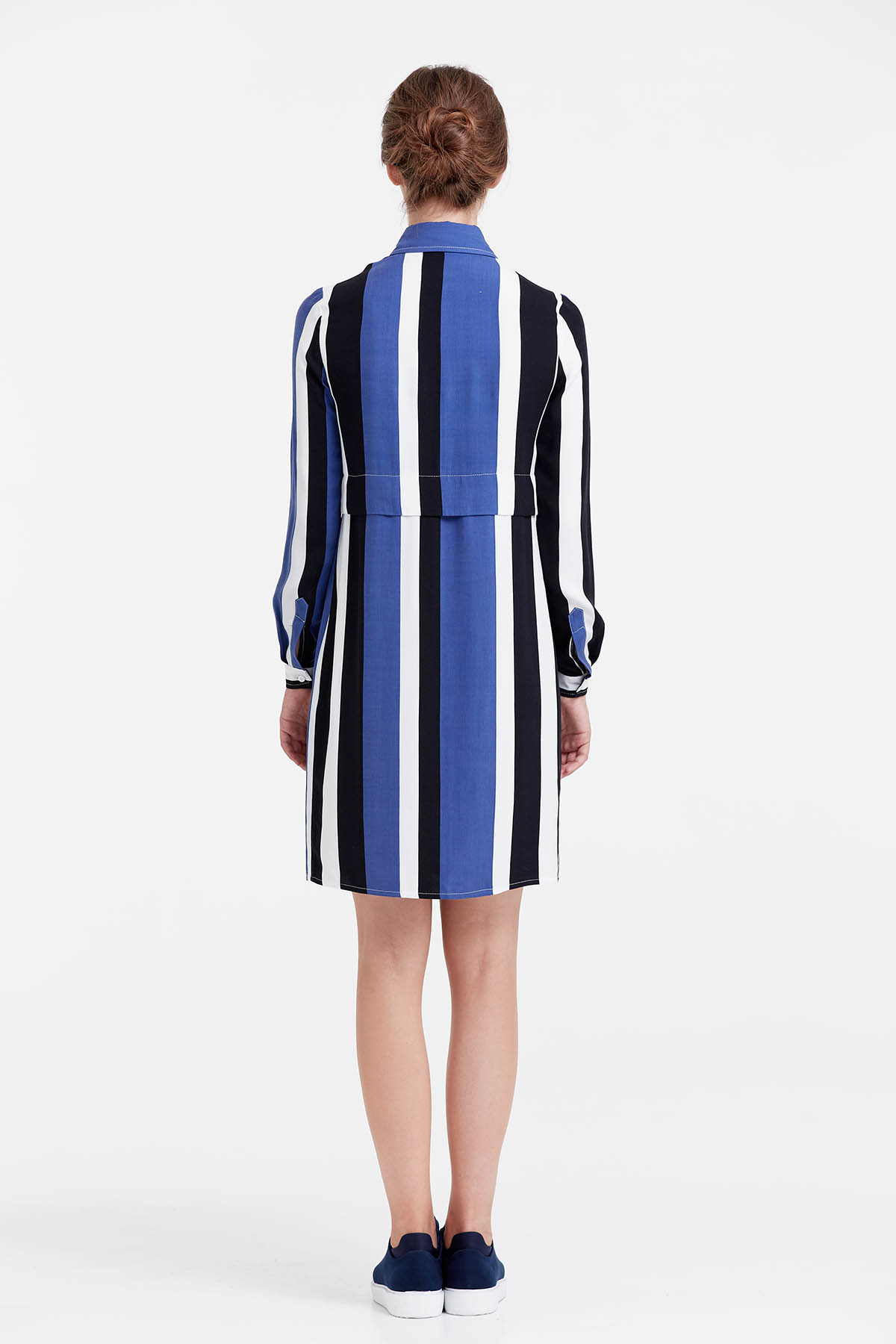 Shirt dress with black and blue stripes , photo 3
