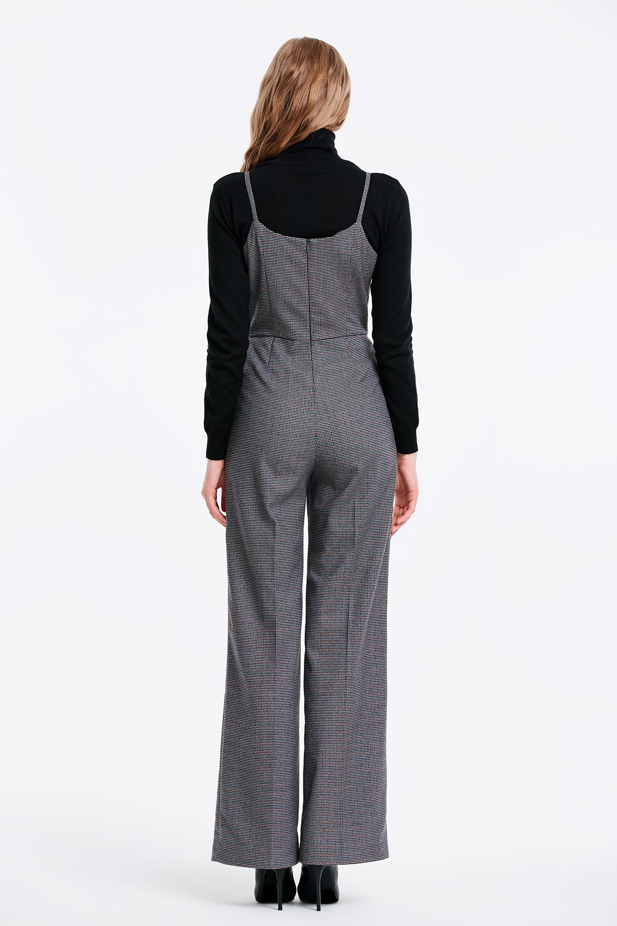 Grey jumpsuit with a houndstooth print, photo 5