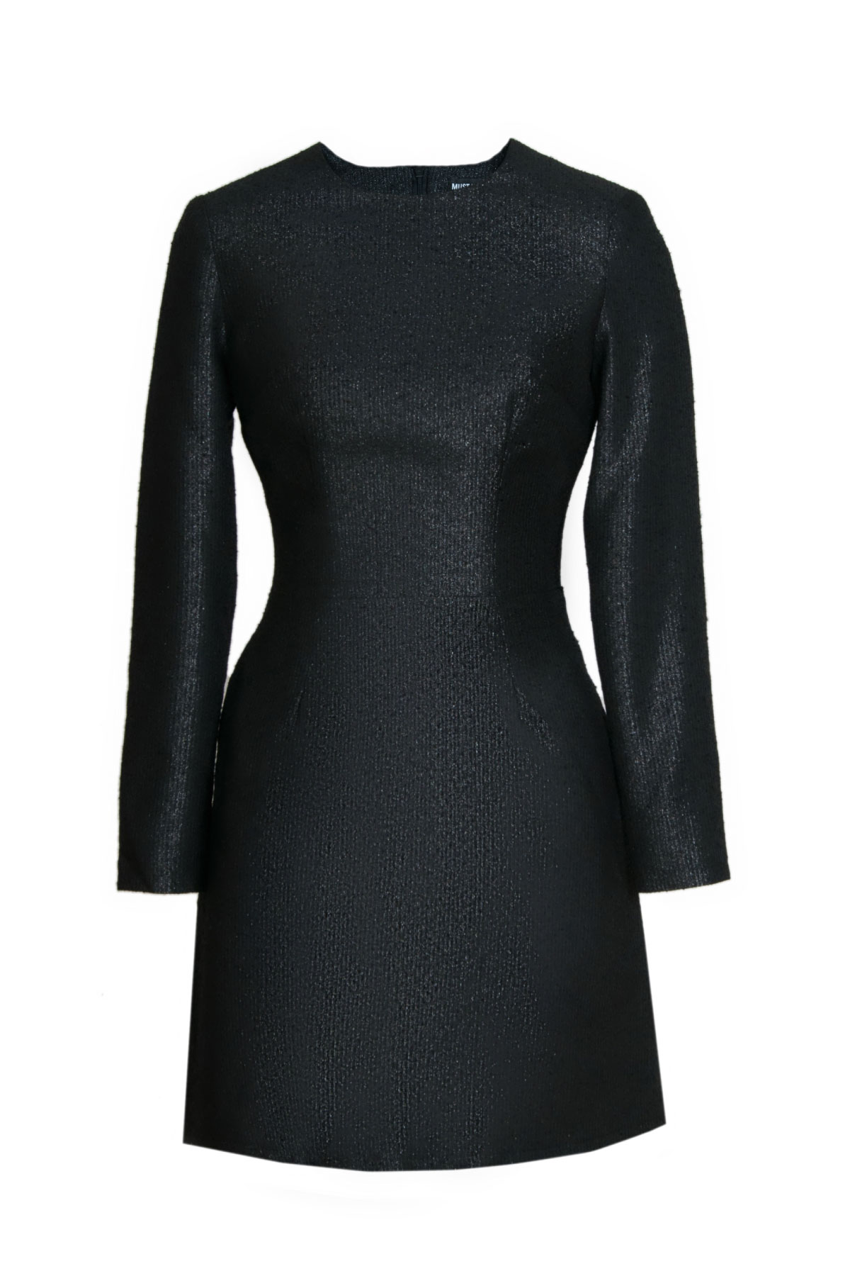 Above the knee A-line black dress with lurex , photo 7