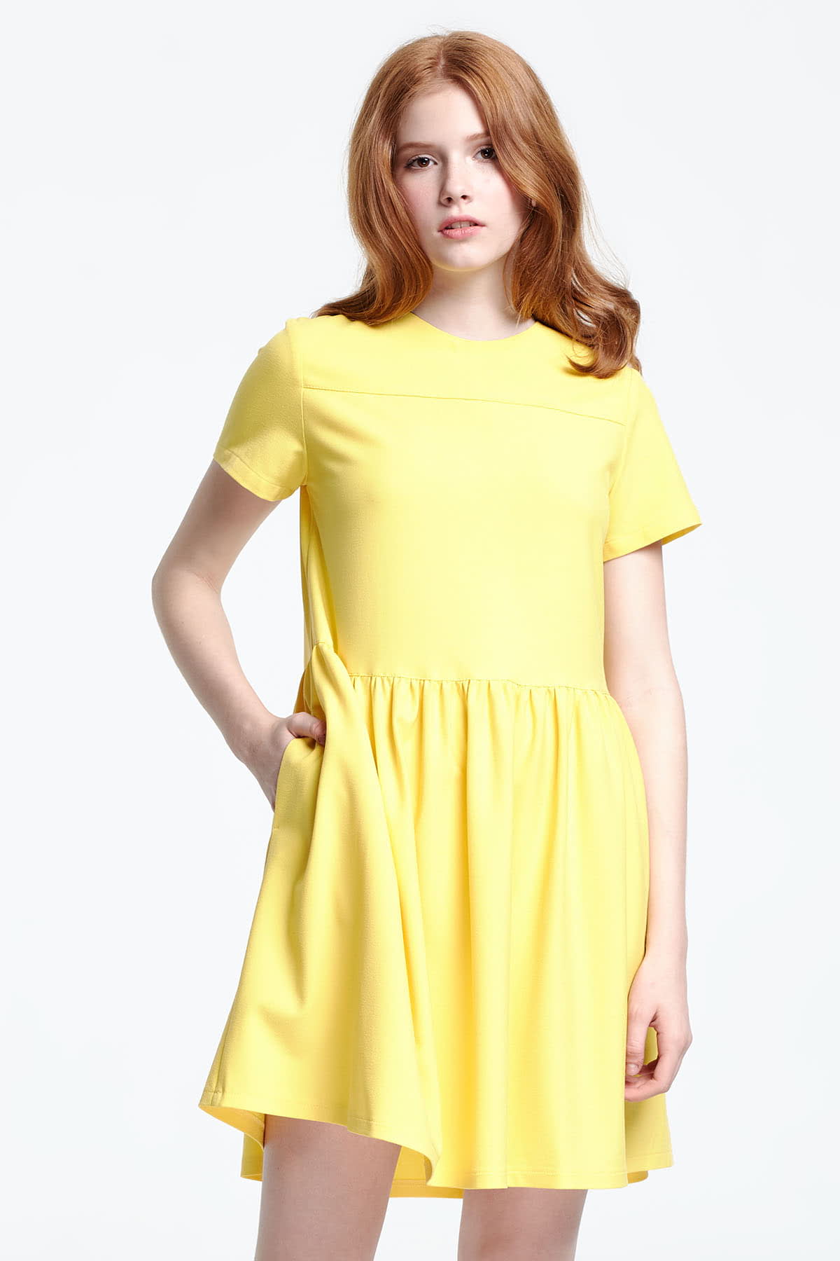 Жовта вільна сукня , фото 1