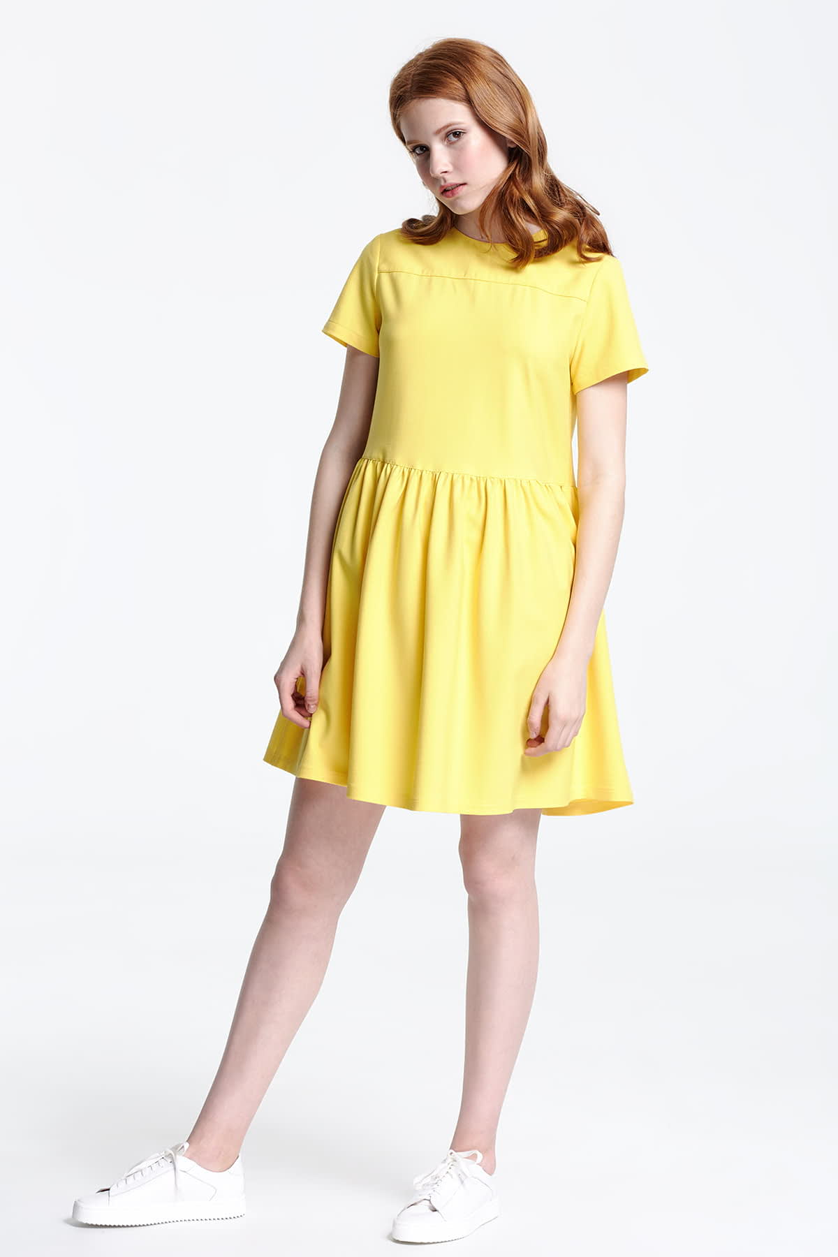 Жовта вільна сукня , фото 2