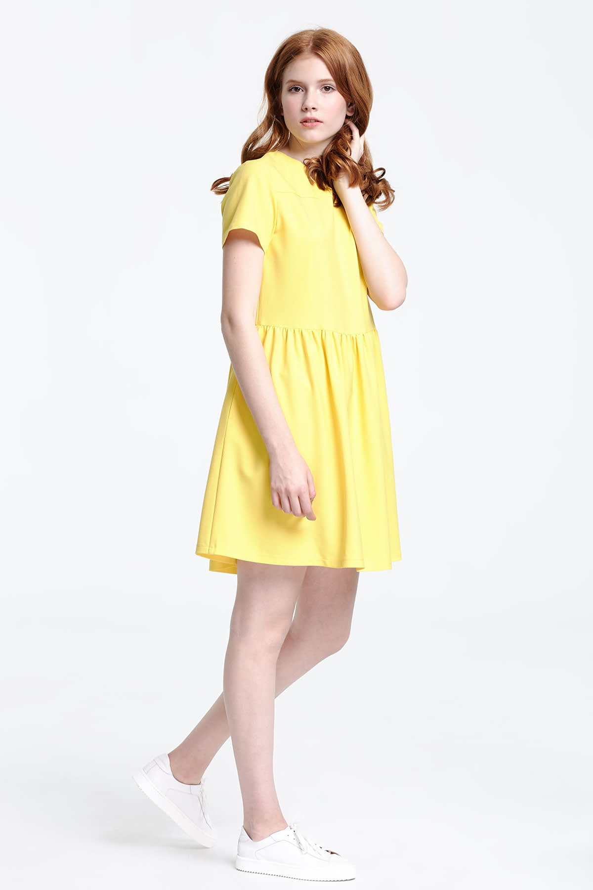 Жовта вільна сукня , фото 5