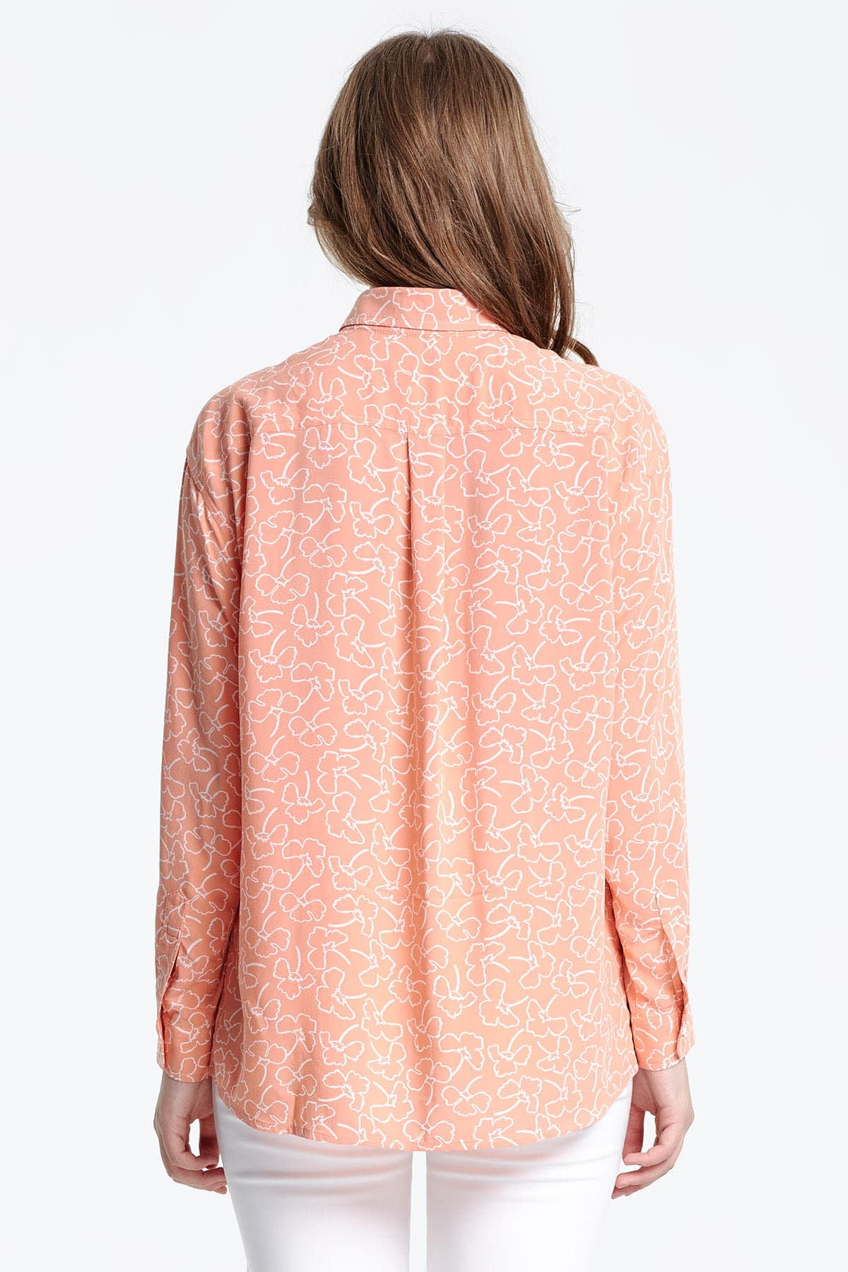 Swing peach-colored shirt with white flowers , photo 4