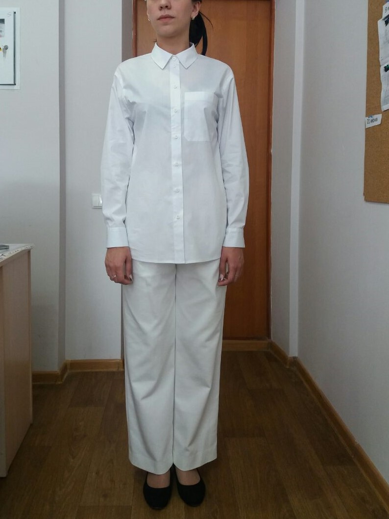 Біла сорочка з кишенею, фото 1