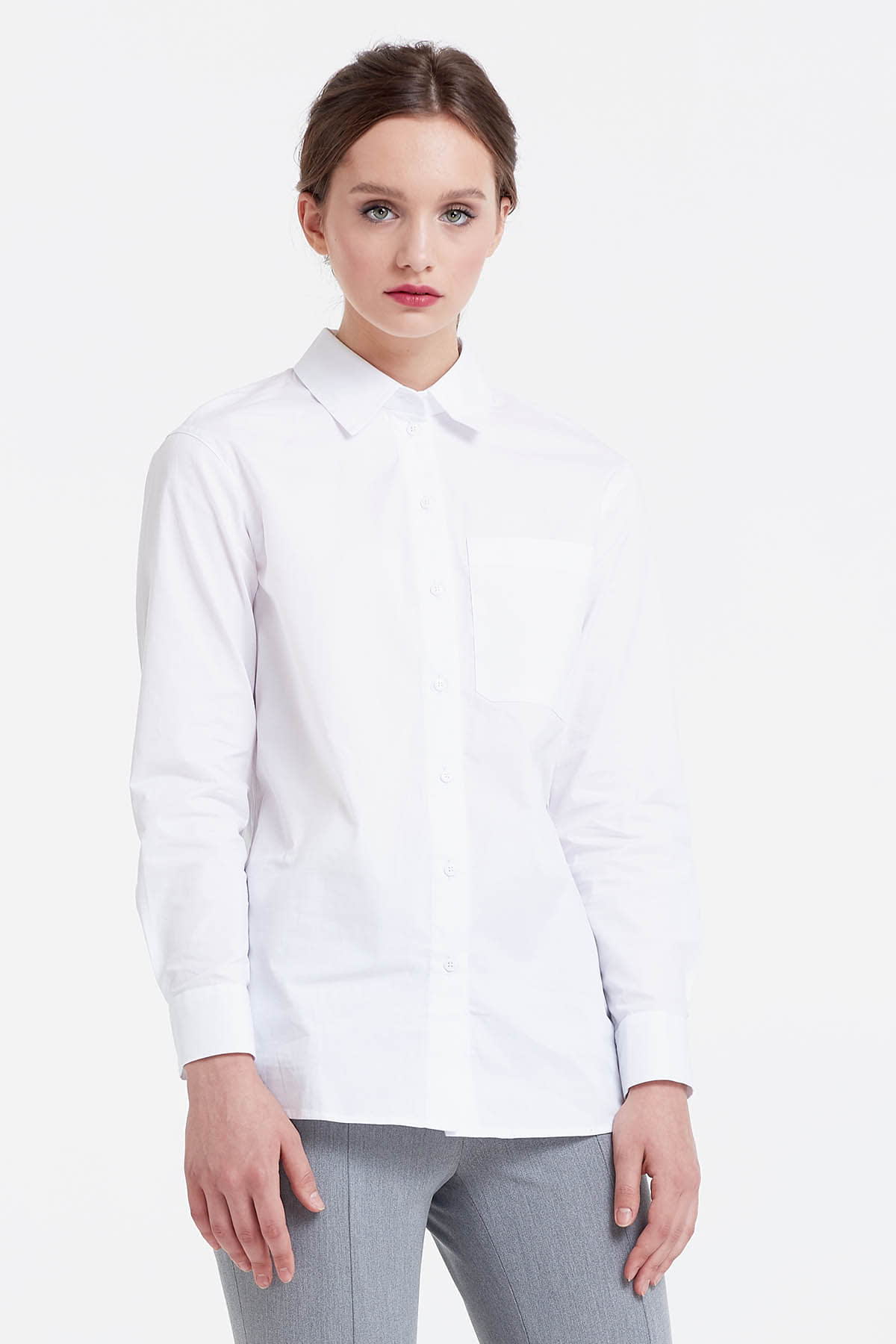 Біла сорочка з кишенею, фото 2