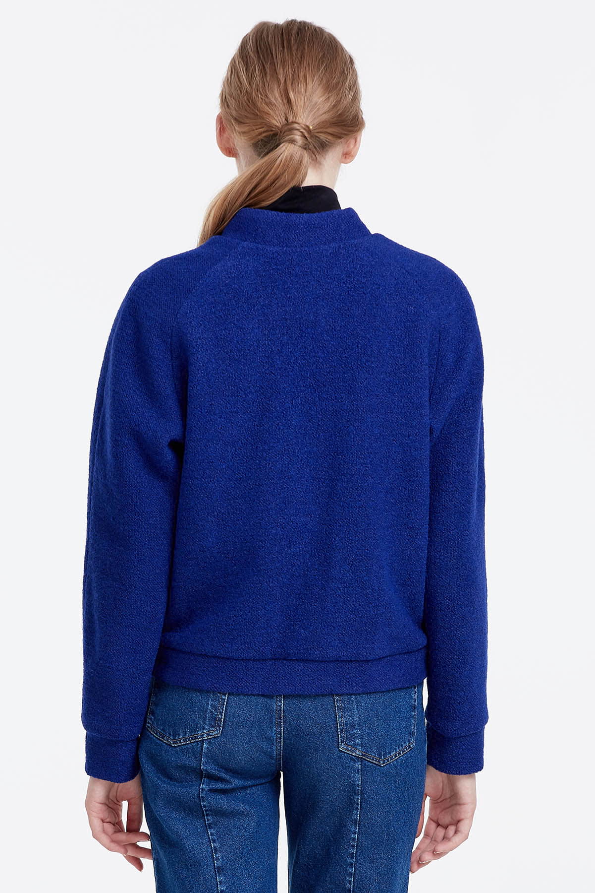 Blue jacket with an asymmetrical closing , photo 5