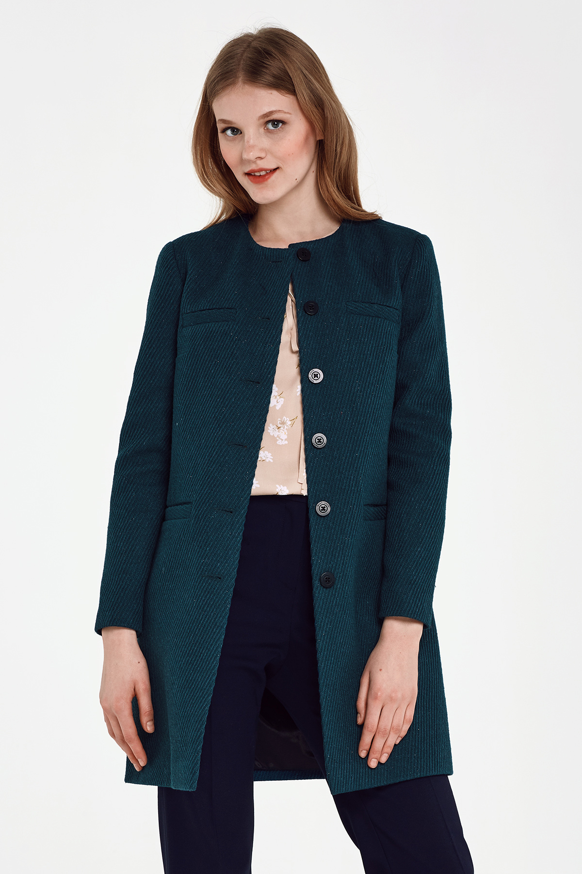 Long green jacket with lurex, photo 1