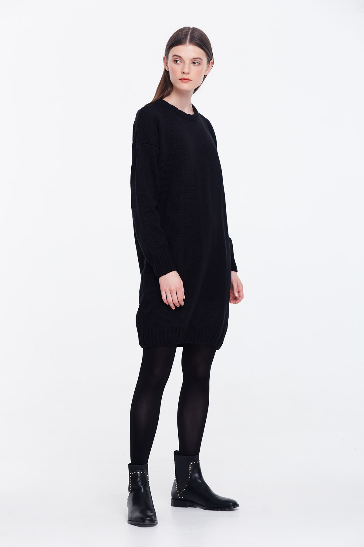 Loose-fitting black knit dress , photo 3