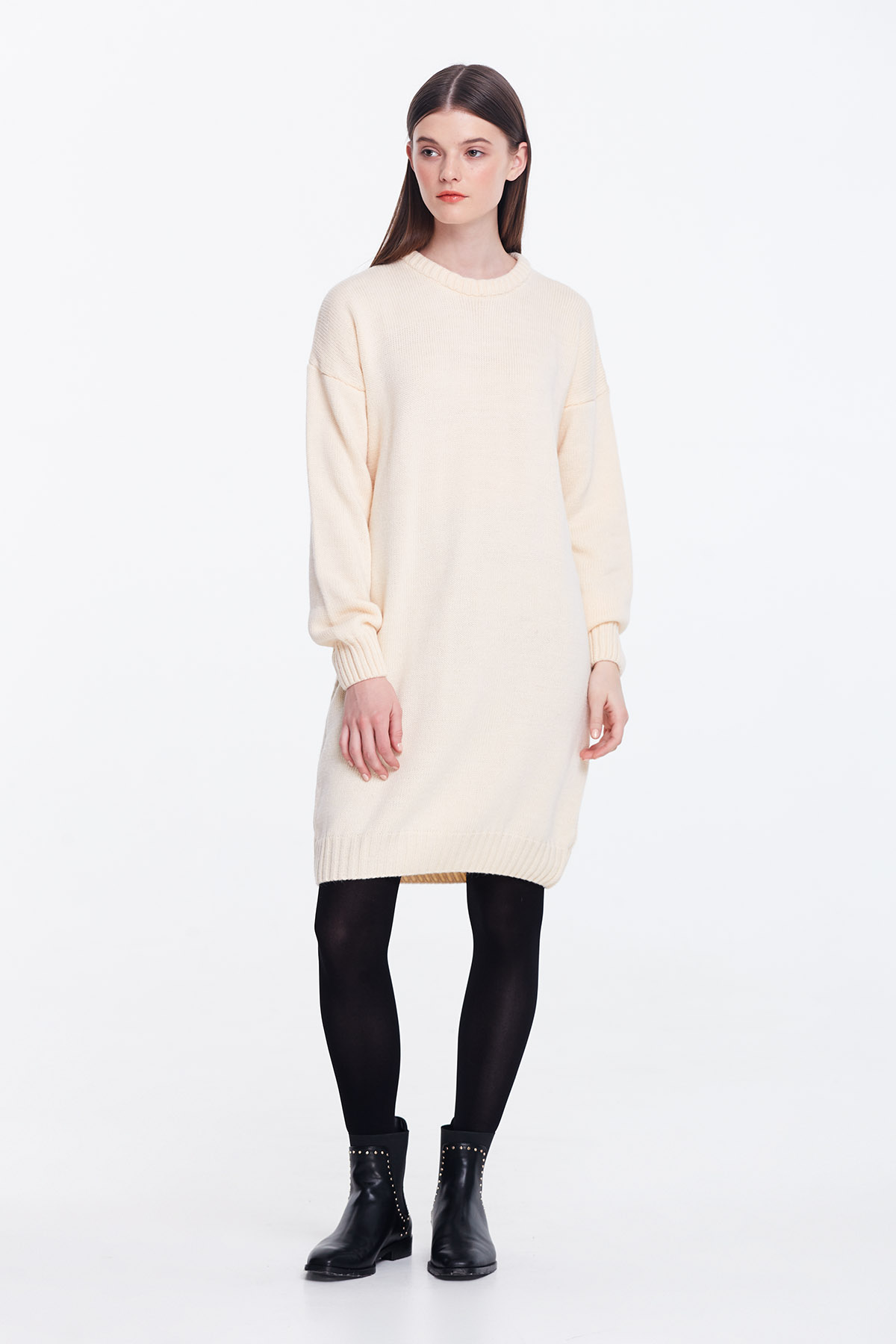 Loose-fitting milky knit dress , photo 5