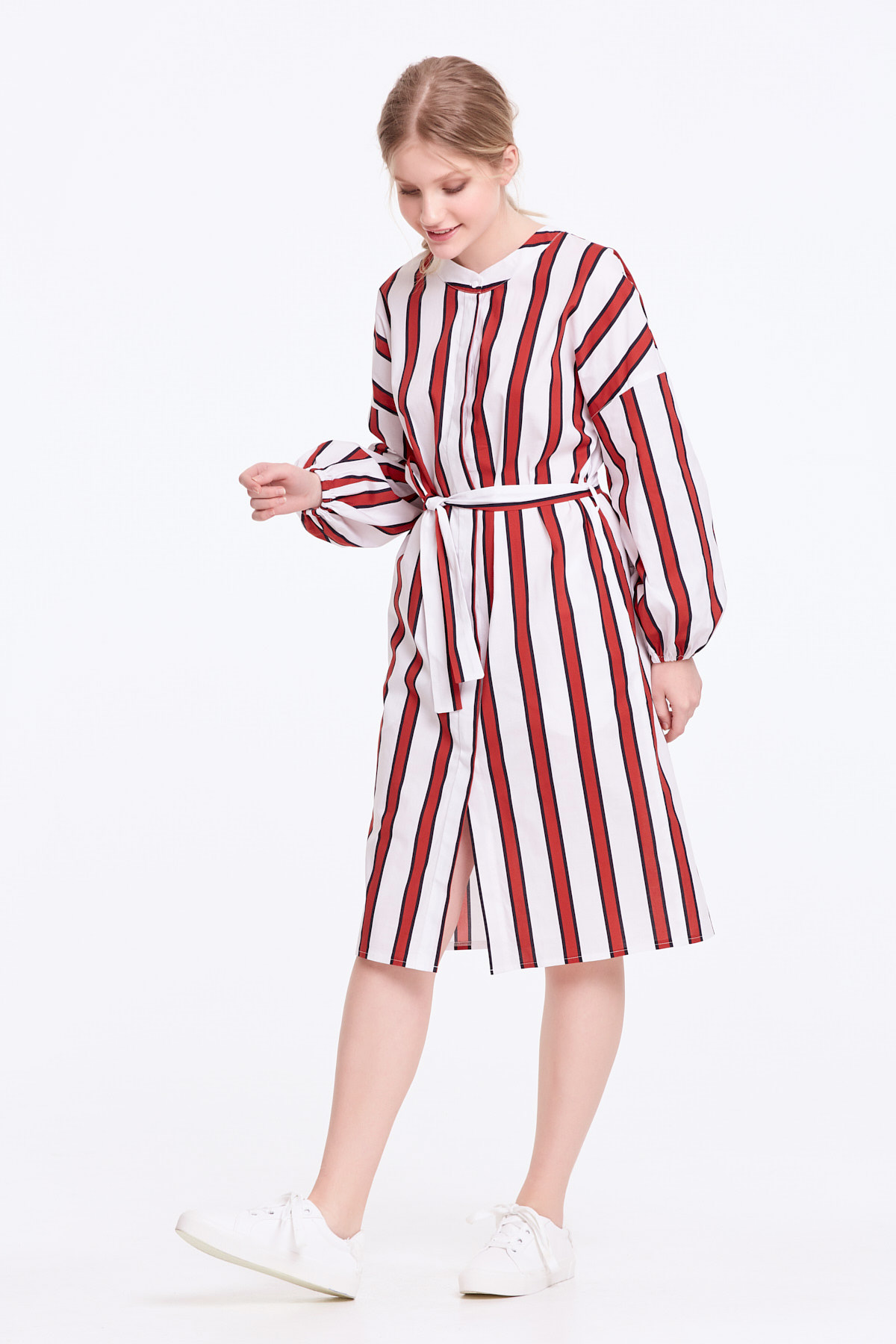 White dress with red and black stripes, photo 5