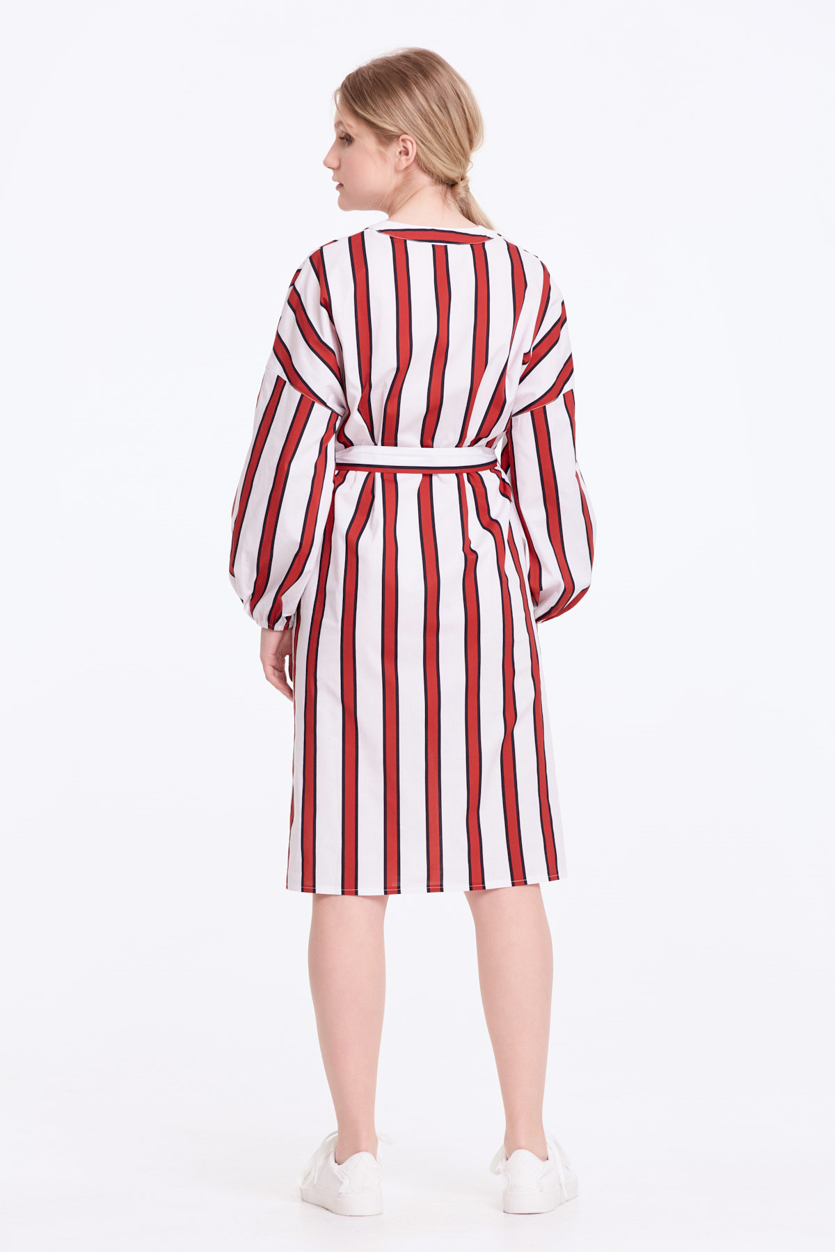 White dress with red and black stripes, photo 6
