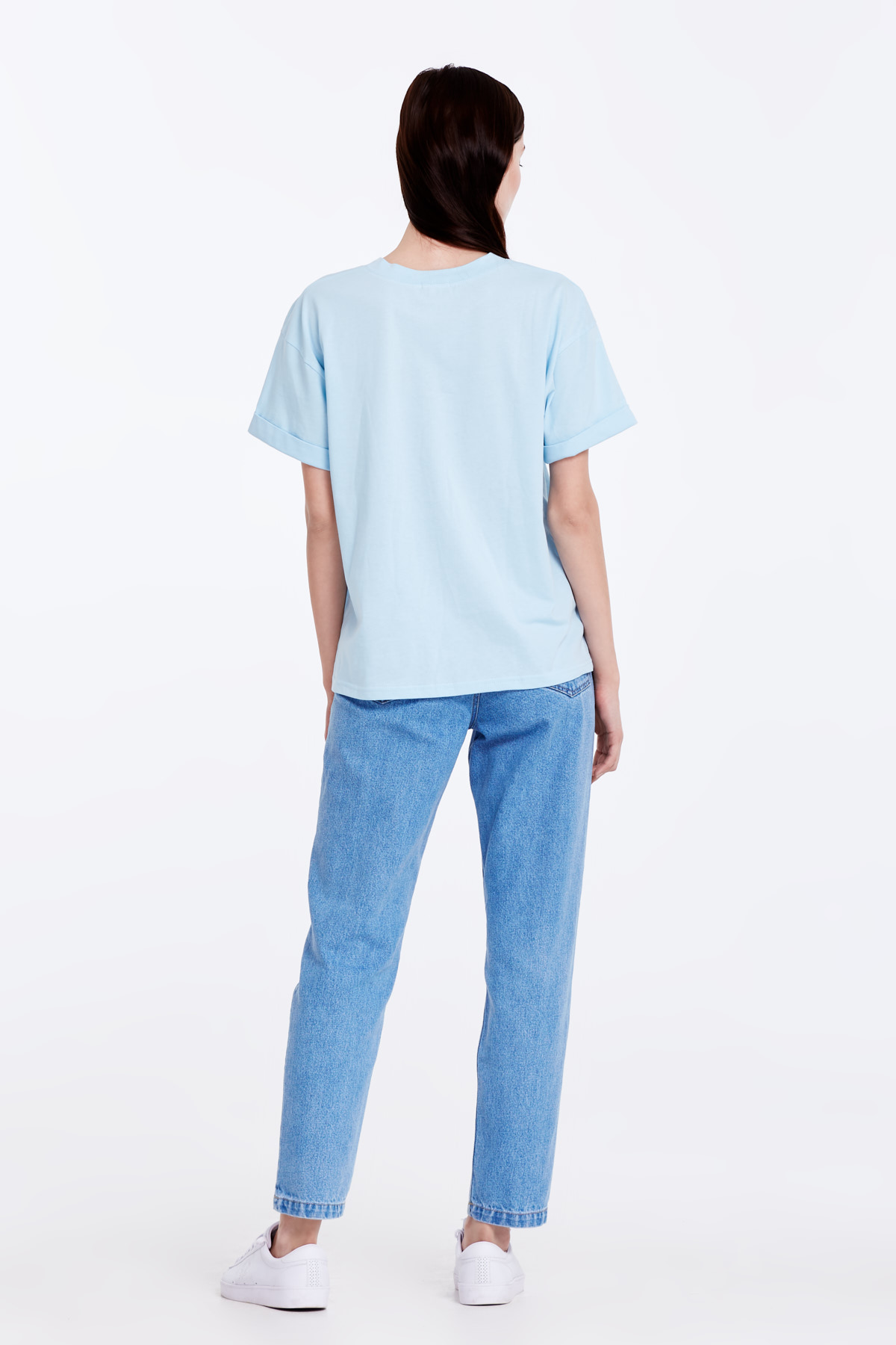 Loose-fitting blue T-shirt with cuffs, photo 6