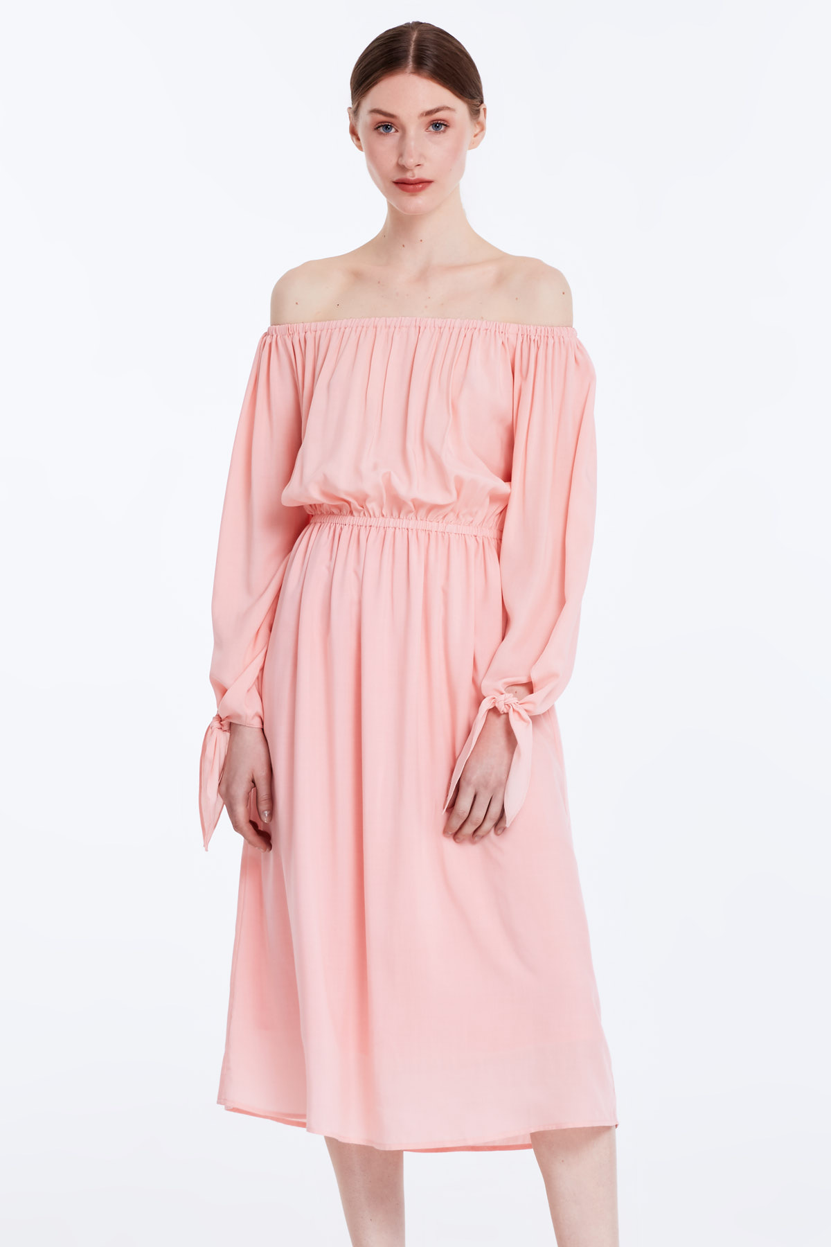 Off-shoulder powder pink dress, photo 1