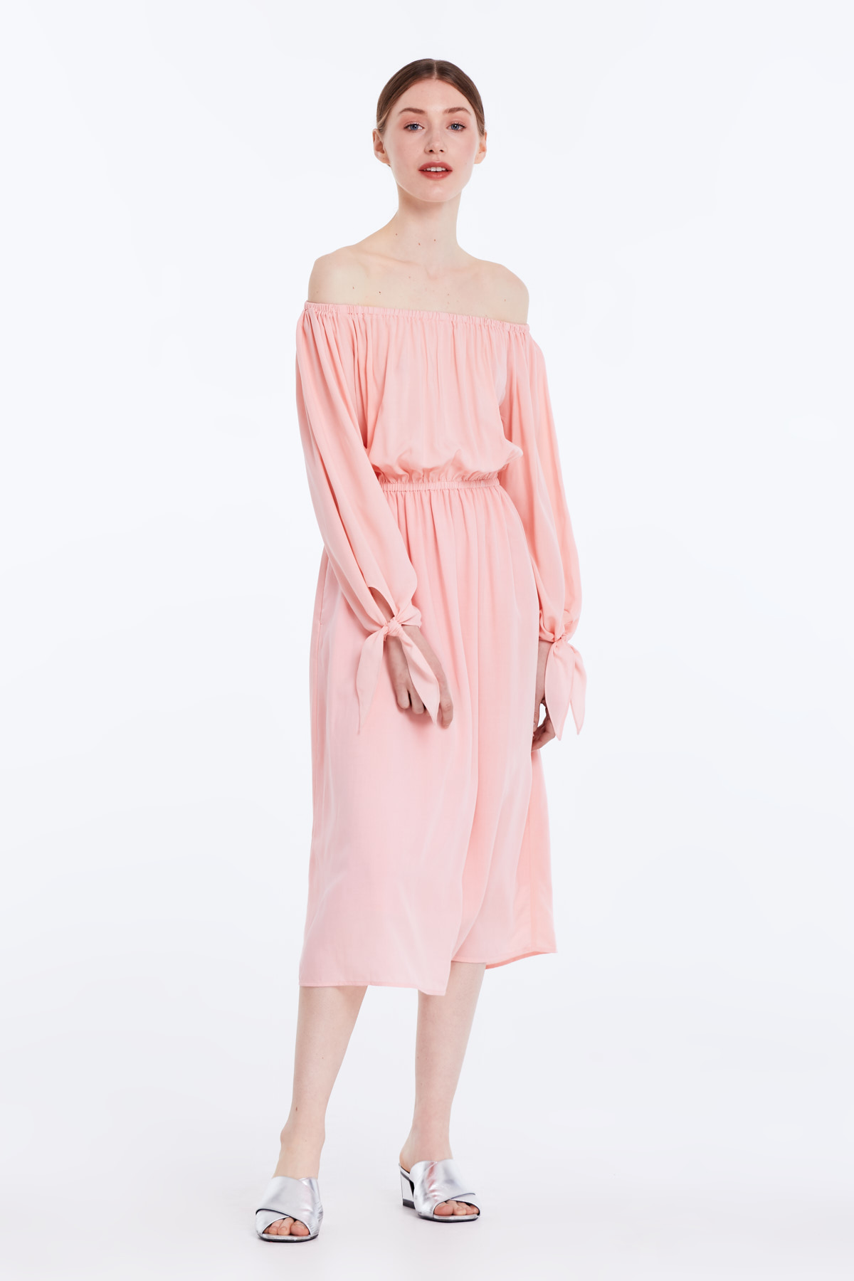 Off-shoulder powder pink dress, photo 4