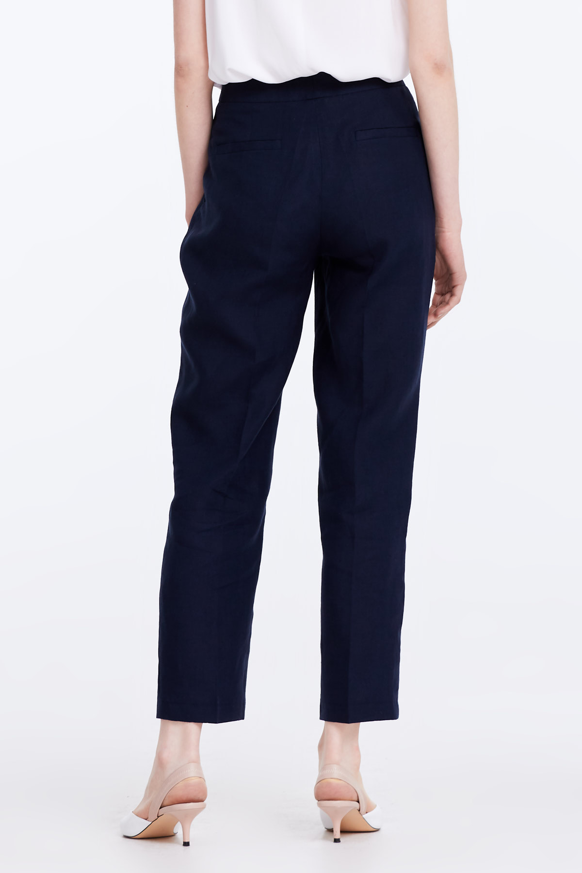 Short dark-blue linen trousers, photo 5