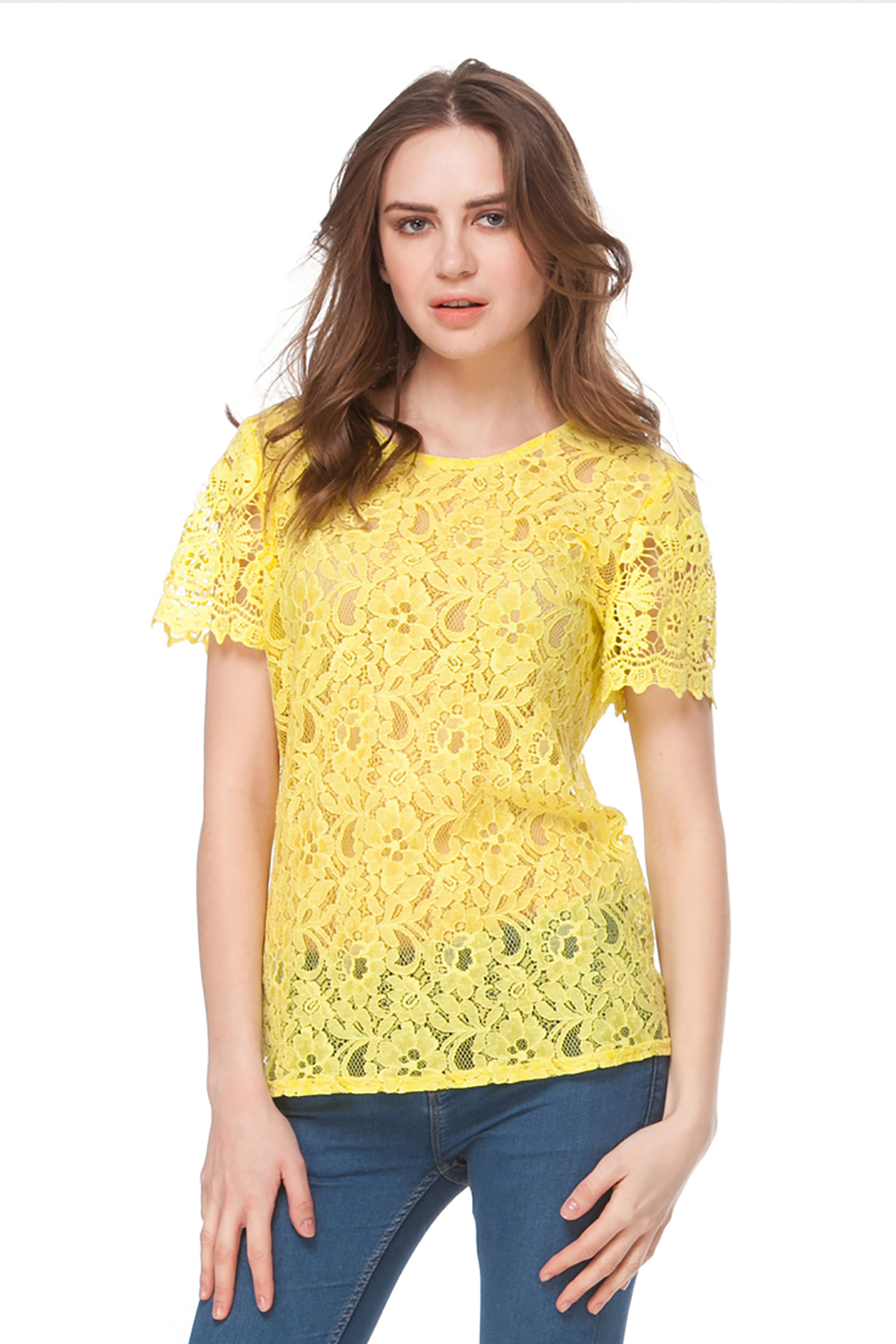 Yellow lace top , photo 1