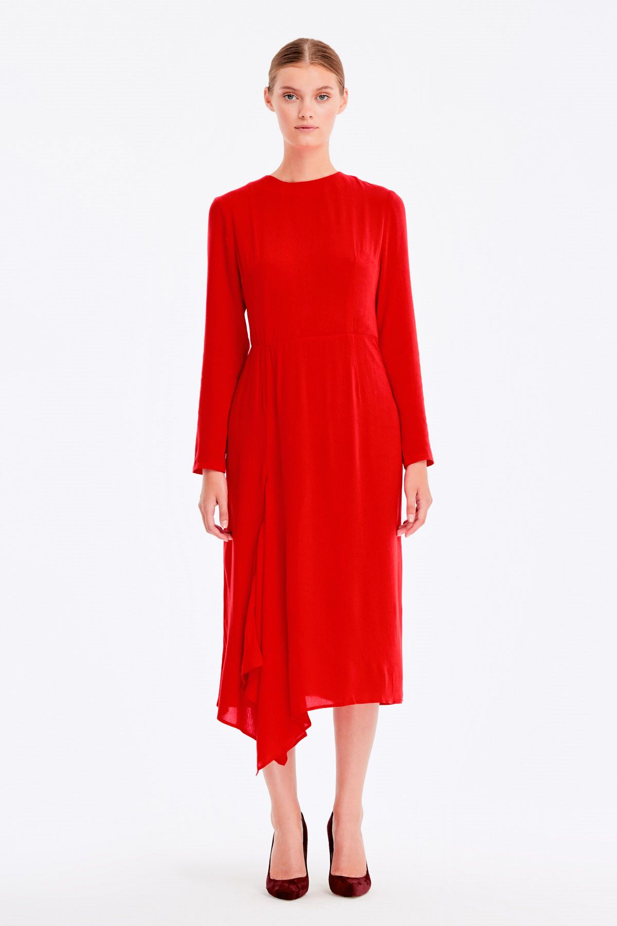 Midi red dress , photo 3