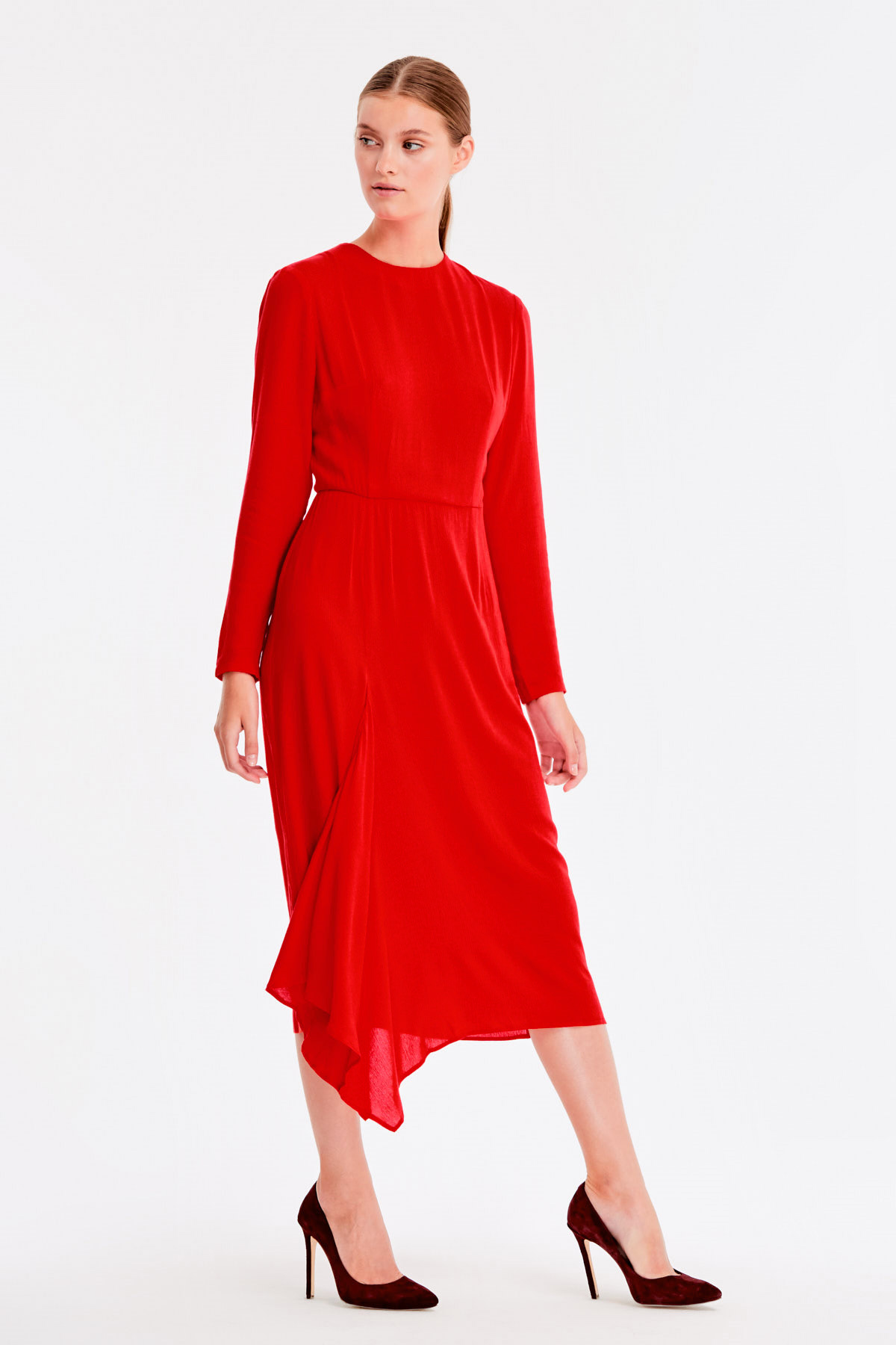 Midi red dress , photo 7