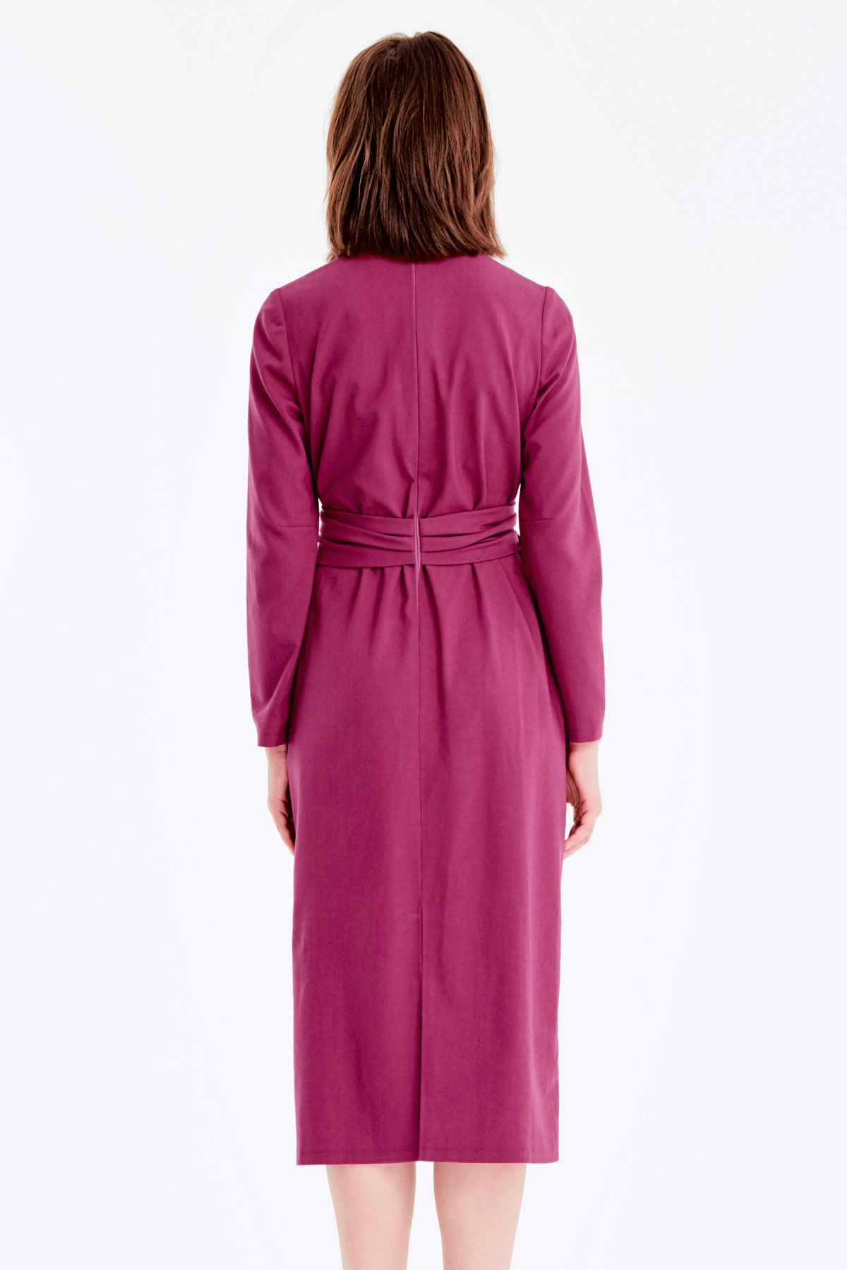 Сукня міді кольору фуксії зі складками, фото 5