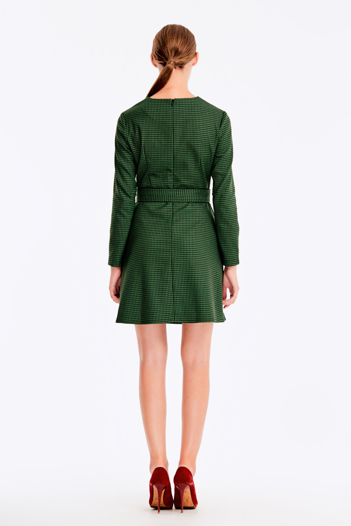 Green dress with a houndstooth print, photo 7