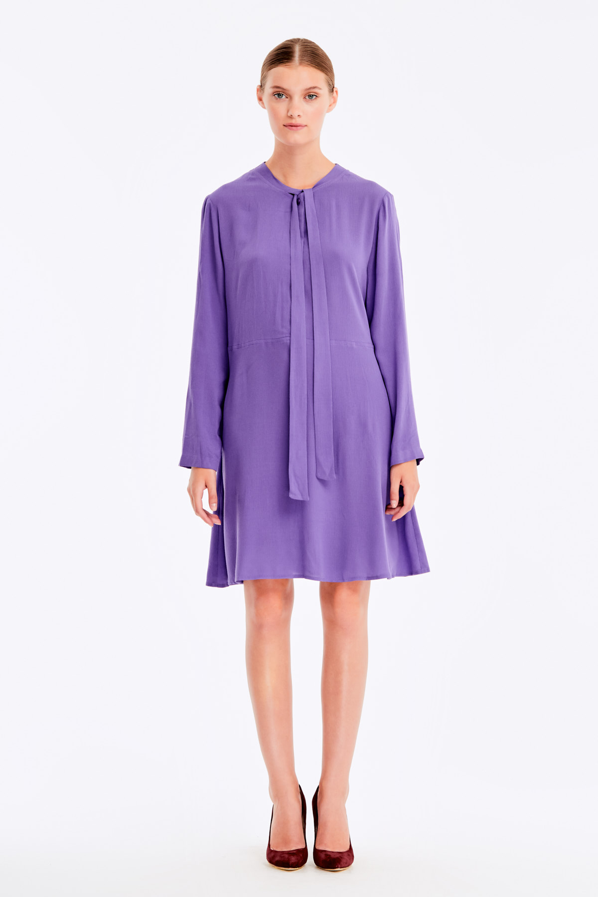 Фиолетовое платье с завязками, фото 2
