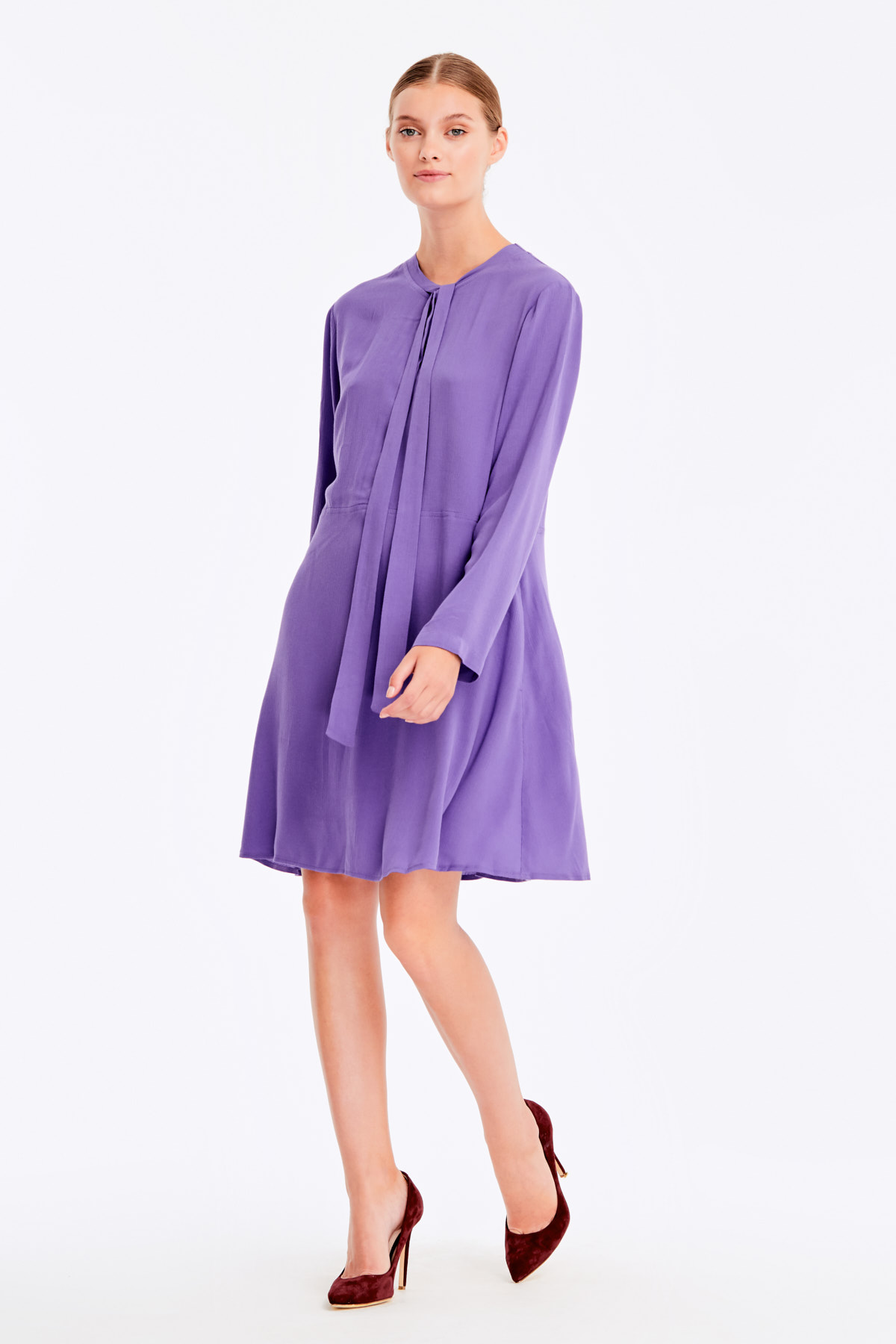 Фиолетовое платье с завязками, фото 4