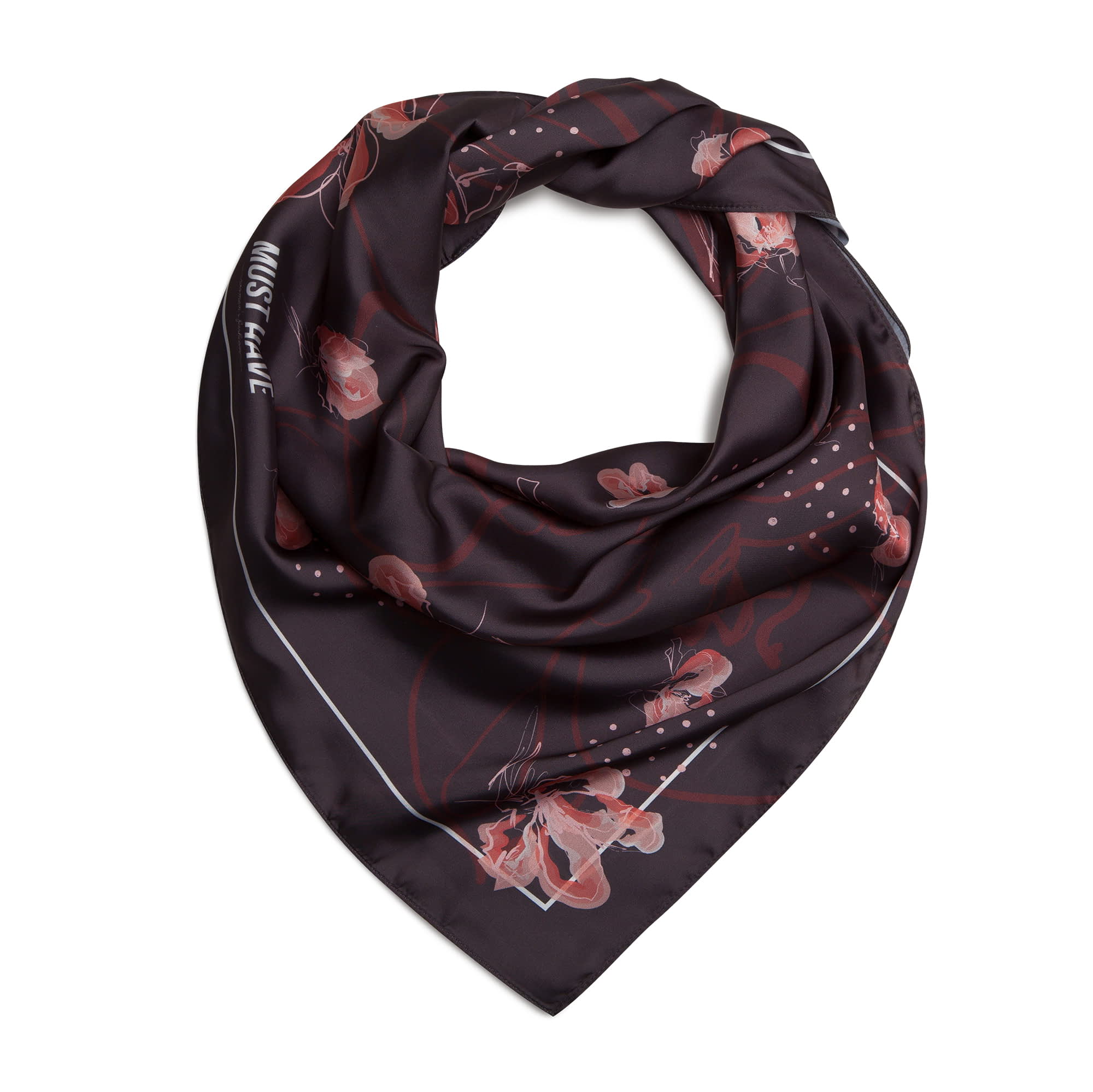 Black MustHave Kerchief "Flowers" , photo 1