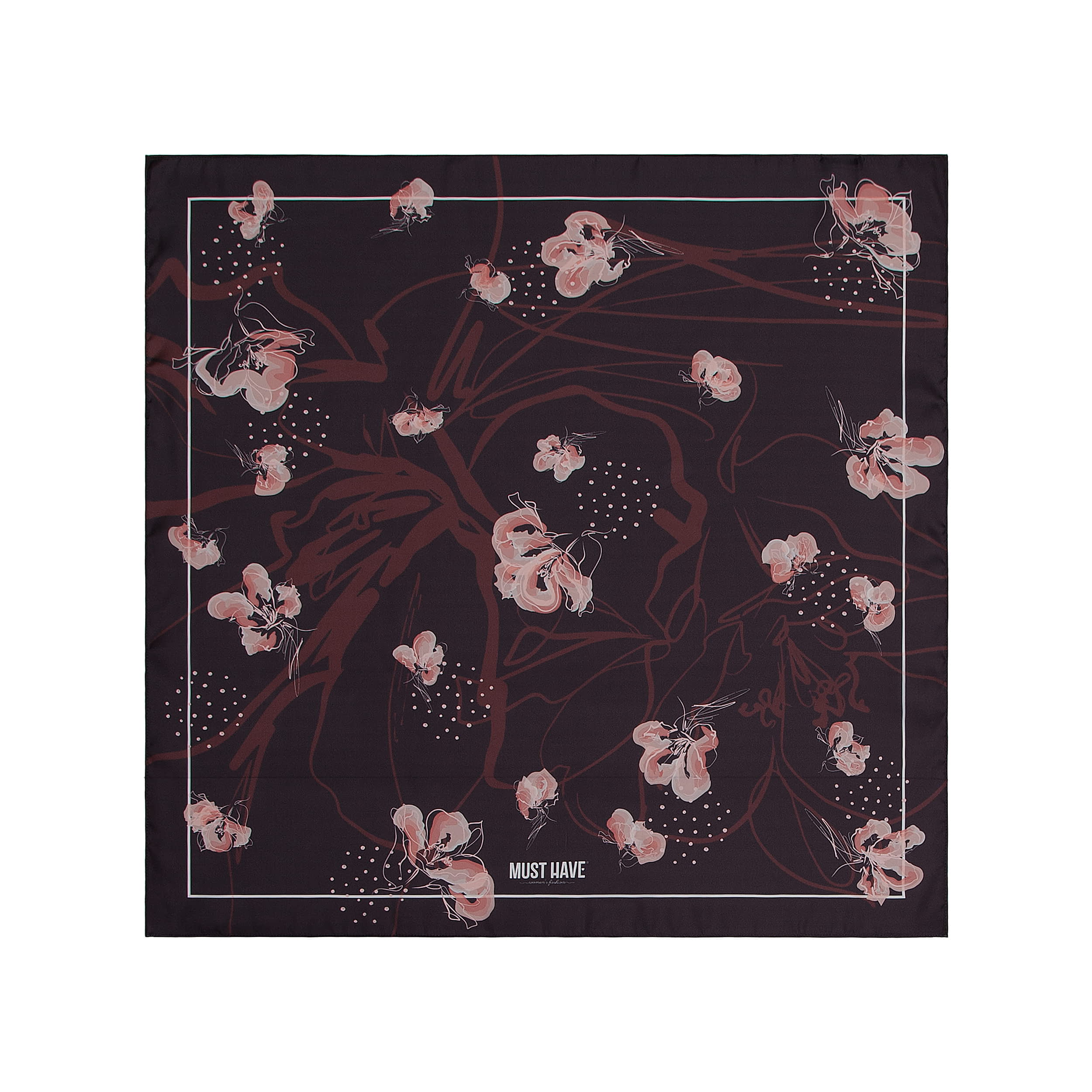 Black MustHave Kerchief "Flowers" , photo 2