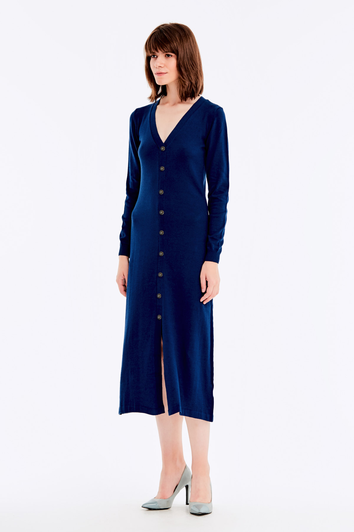 Blue knit dress with buttons, photo 4