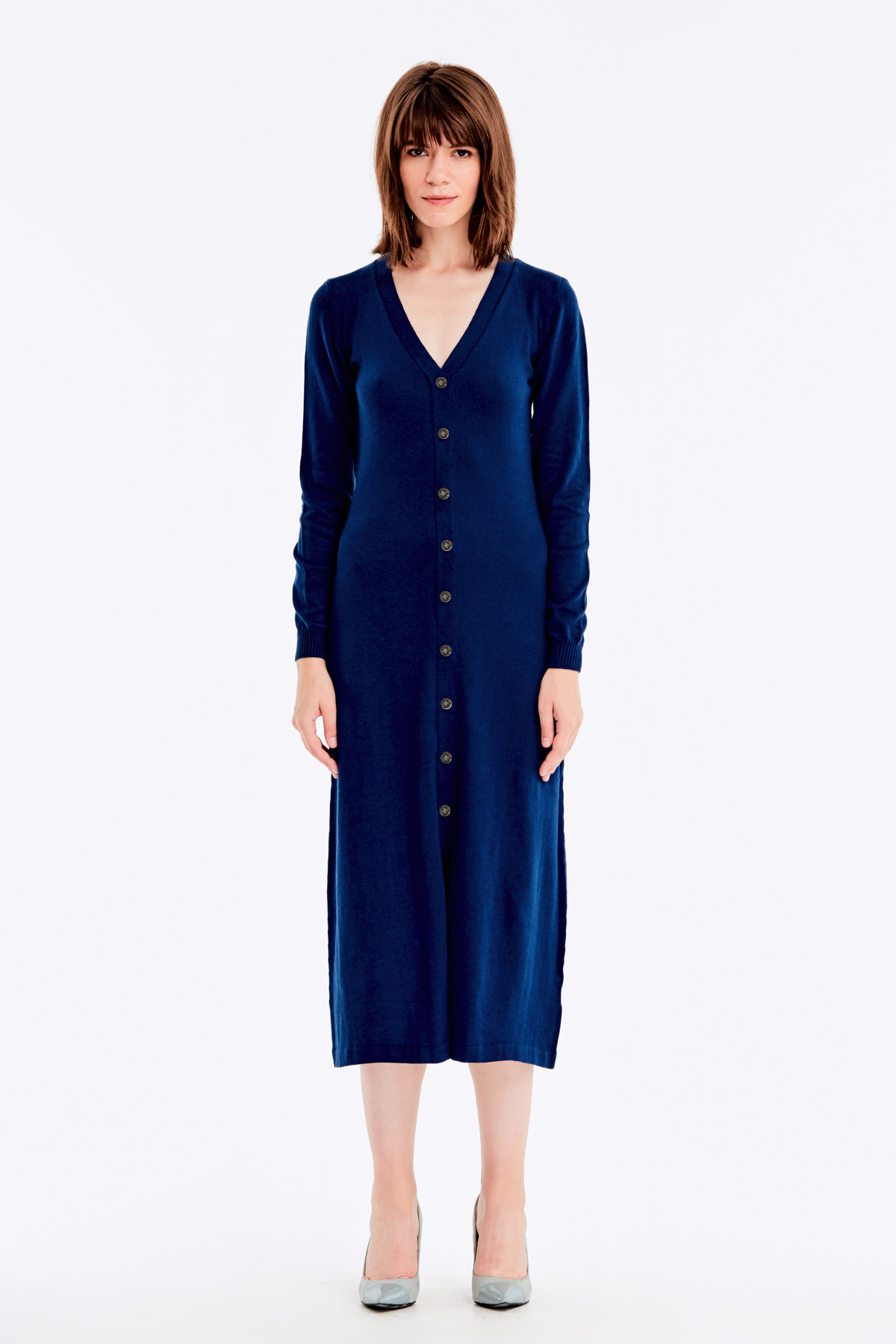 Blue knit dress with buttons, photo 5