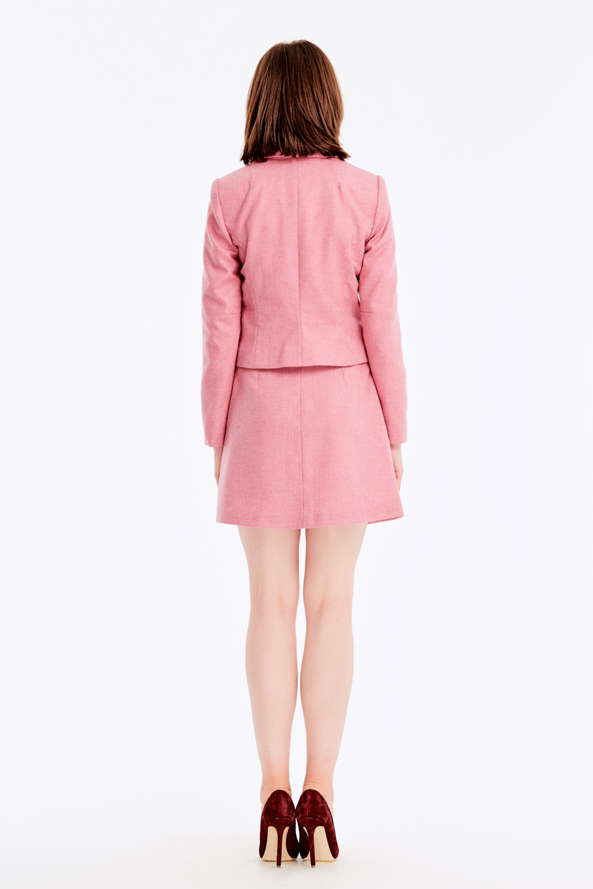 Short jacket with pink herringbone print, photo 7