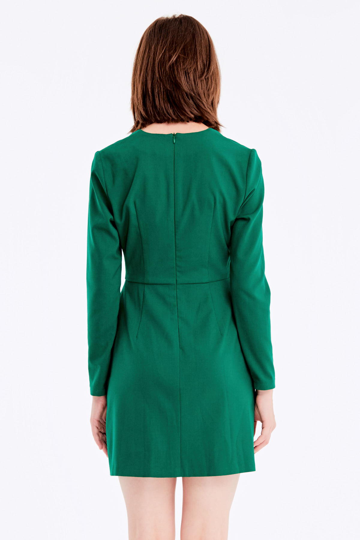 Зелена сукня з V-подібним вирізом, спідниця на зап, фото 6