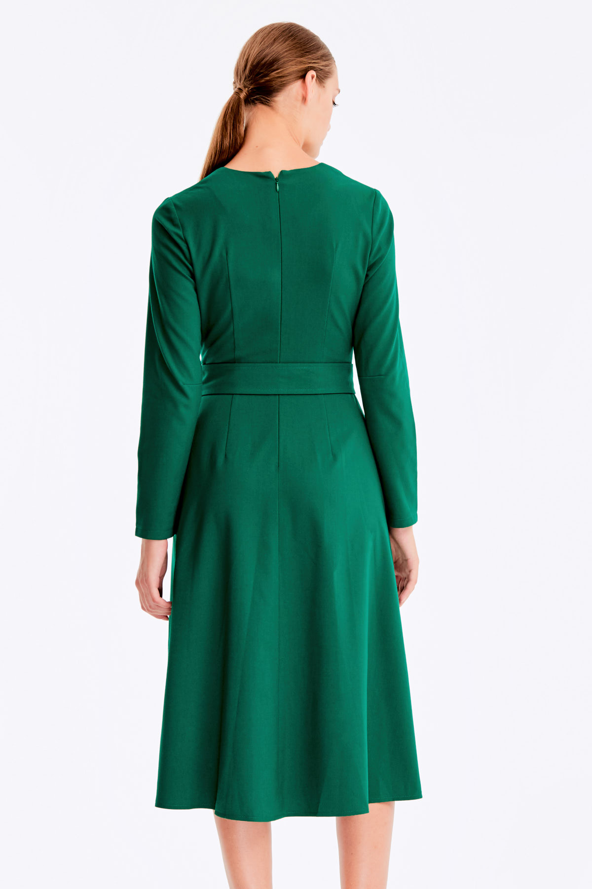 Зелена сукня міді з V-подібним вирізом, фото 6