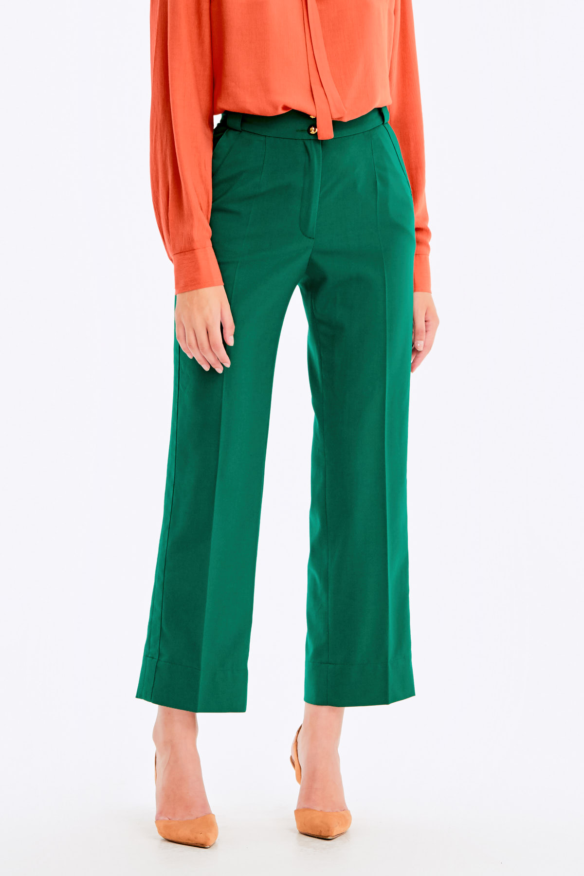 Green pants with trouserstripe, photo 1