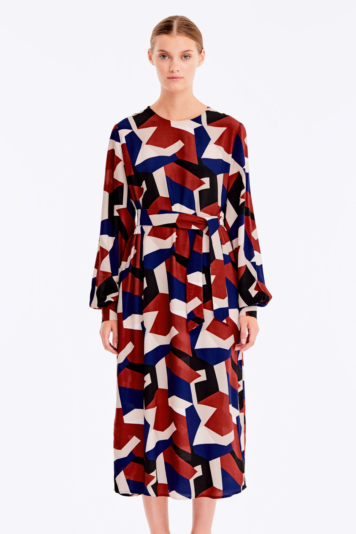 Вільна сукня в різнокольоровий геометричний принт, фото 2