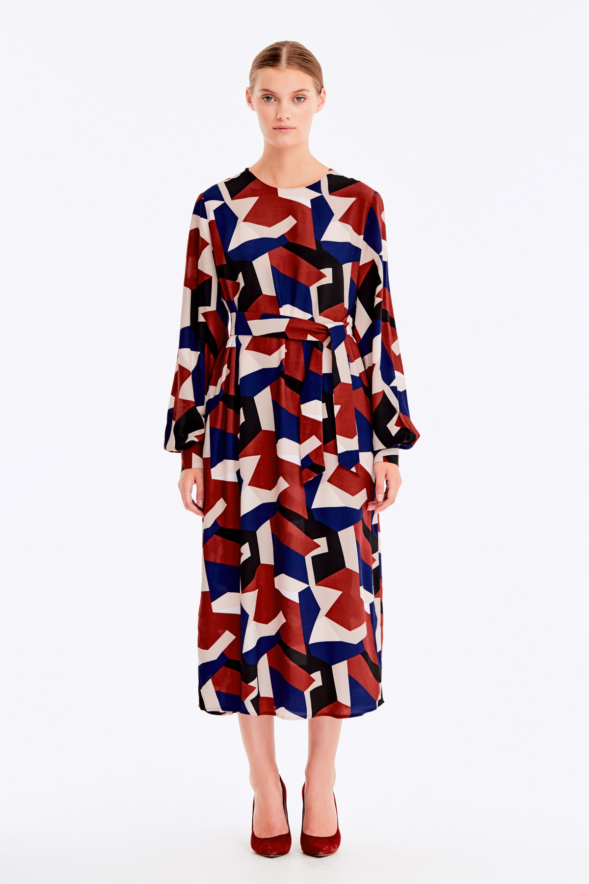 Free midi dress with variegated geometric print ¶¶, photo 4