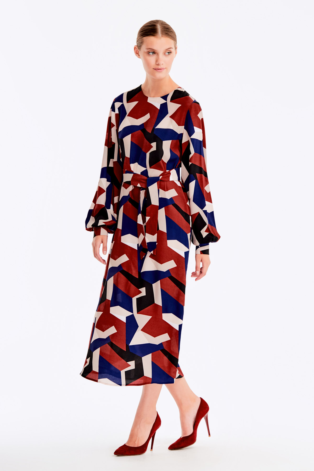 Вільна сукня в різнокольоровий геометричний принт, фото 6
