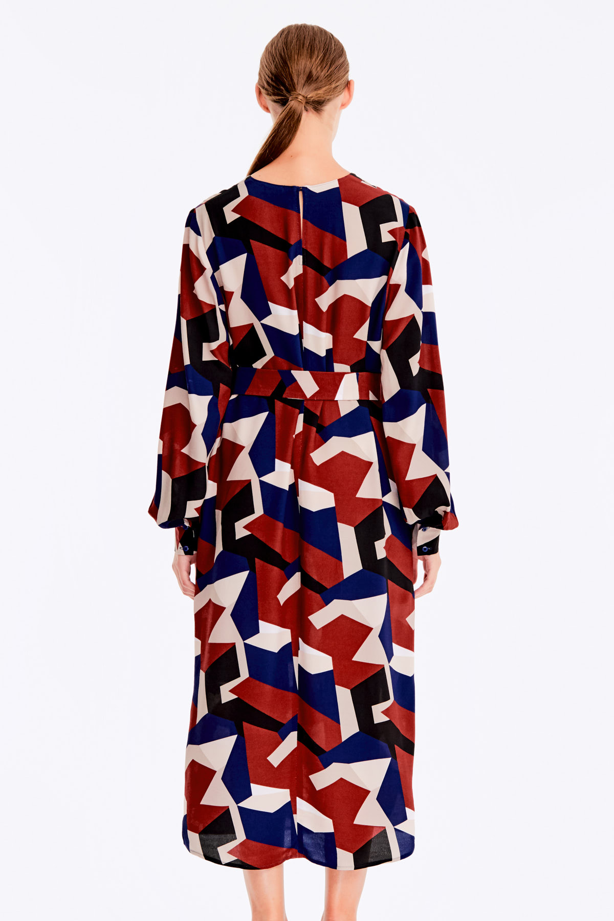 Вільна сукня в різнокольоровий геометричний принт, фото 7