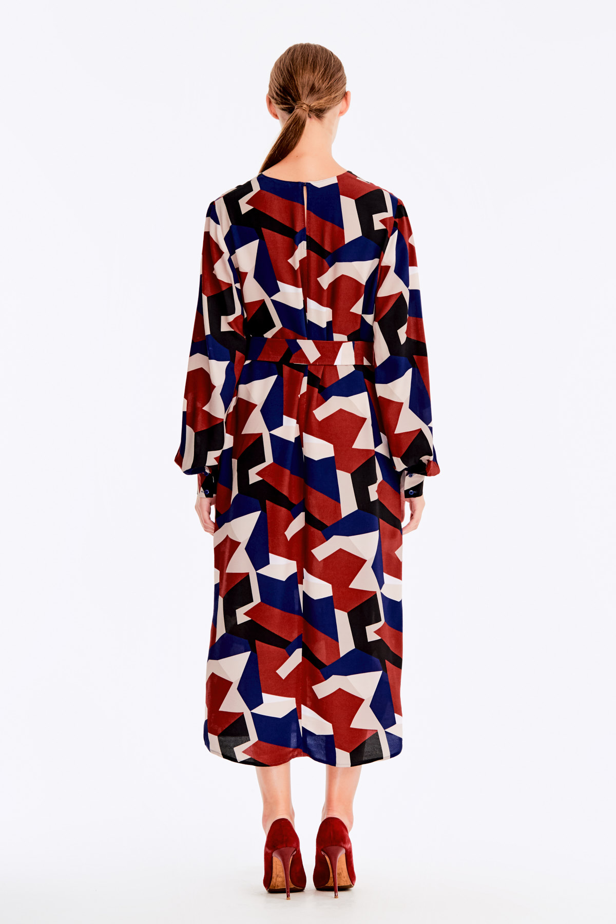 Вільна сукня в різнокольоровий геометричний принт, фото 8