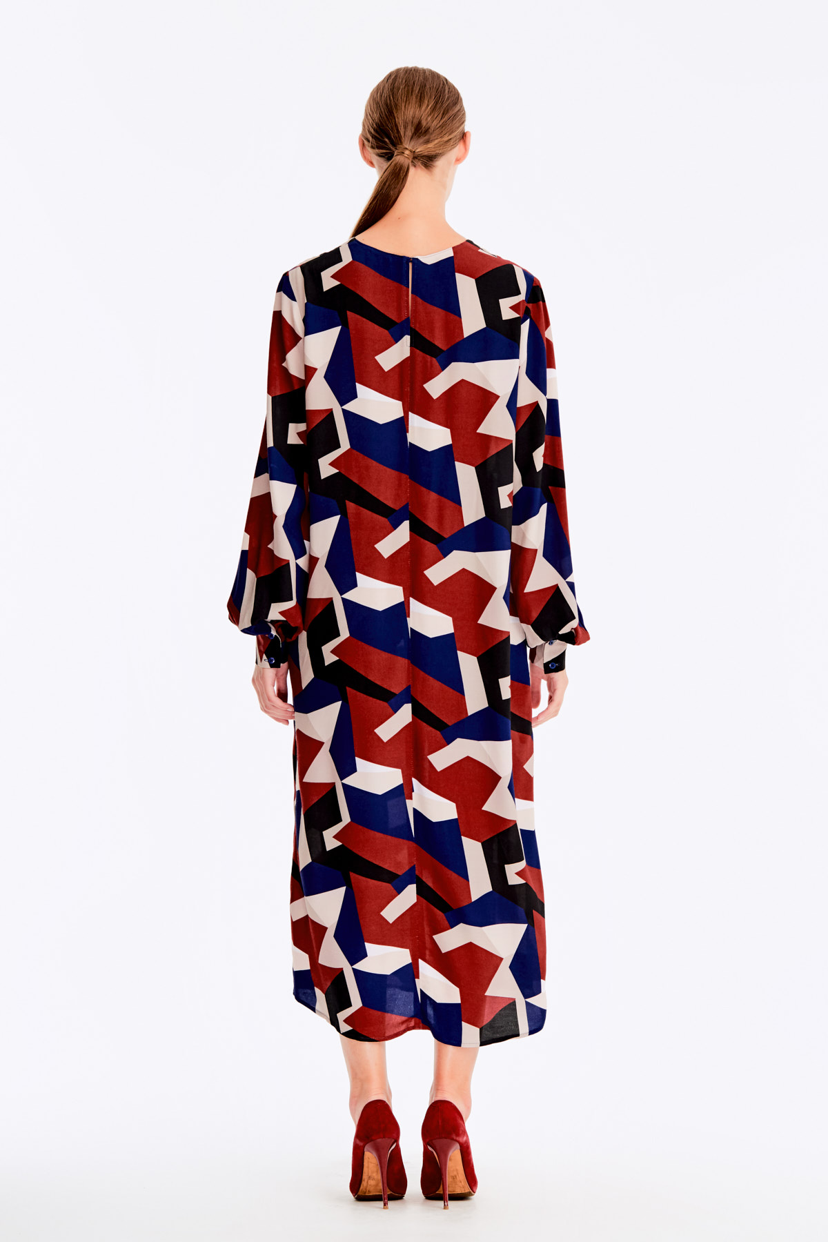 Вільна сукня в різнокольоровий геометричний принт, фото 11
