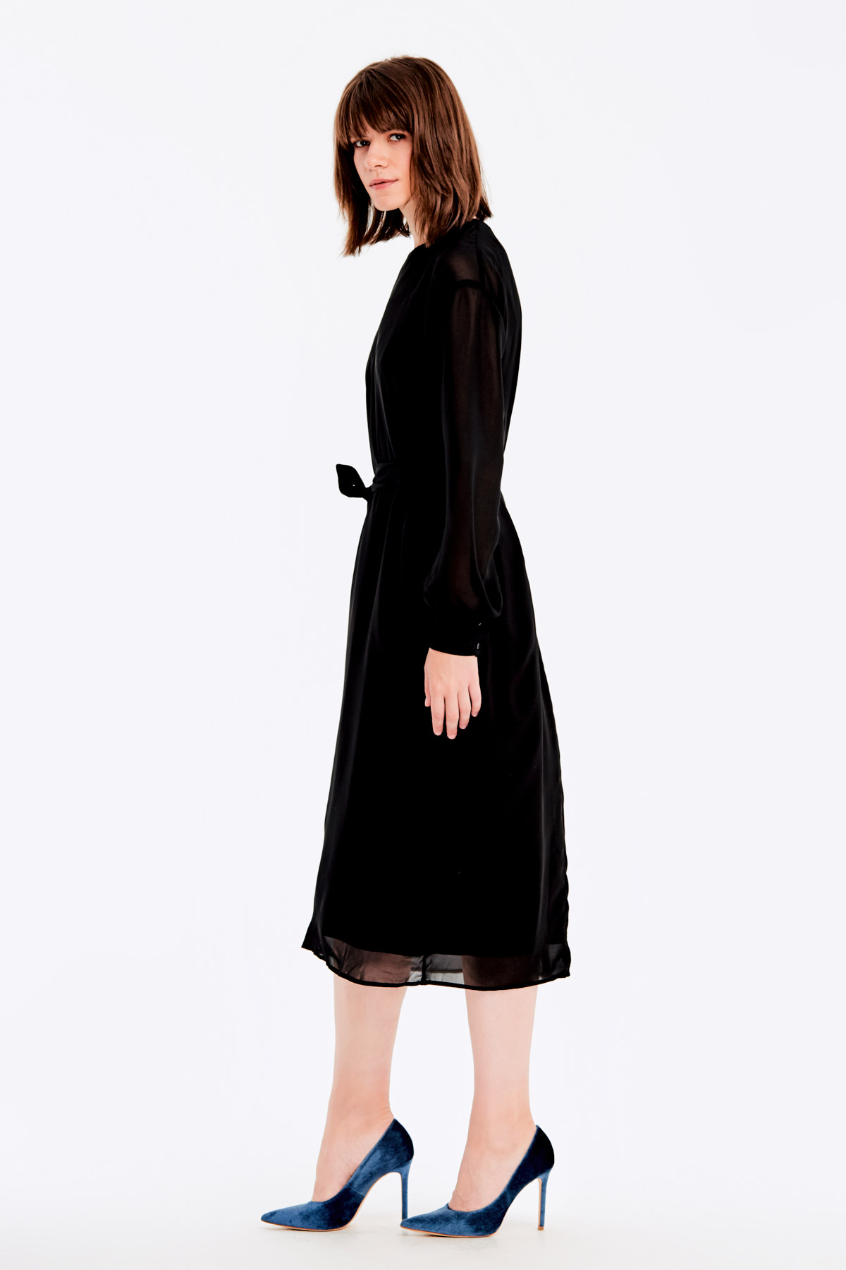 Below knee loose-fitting black dress , photo 6
