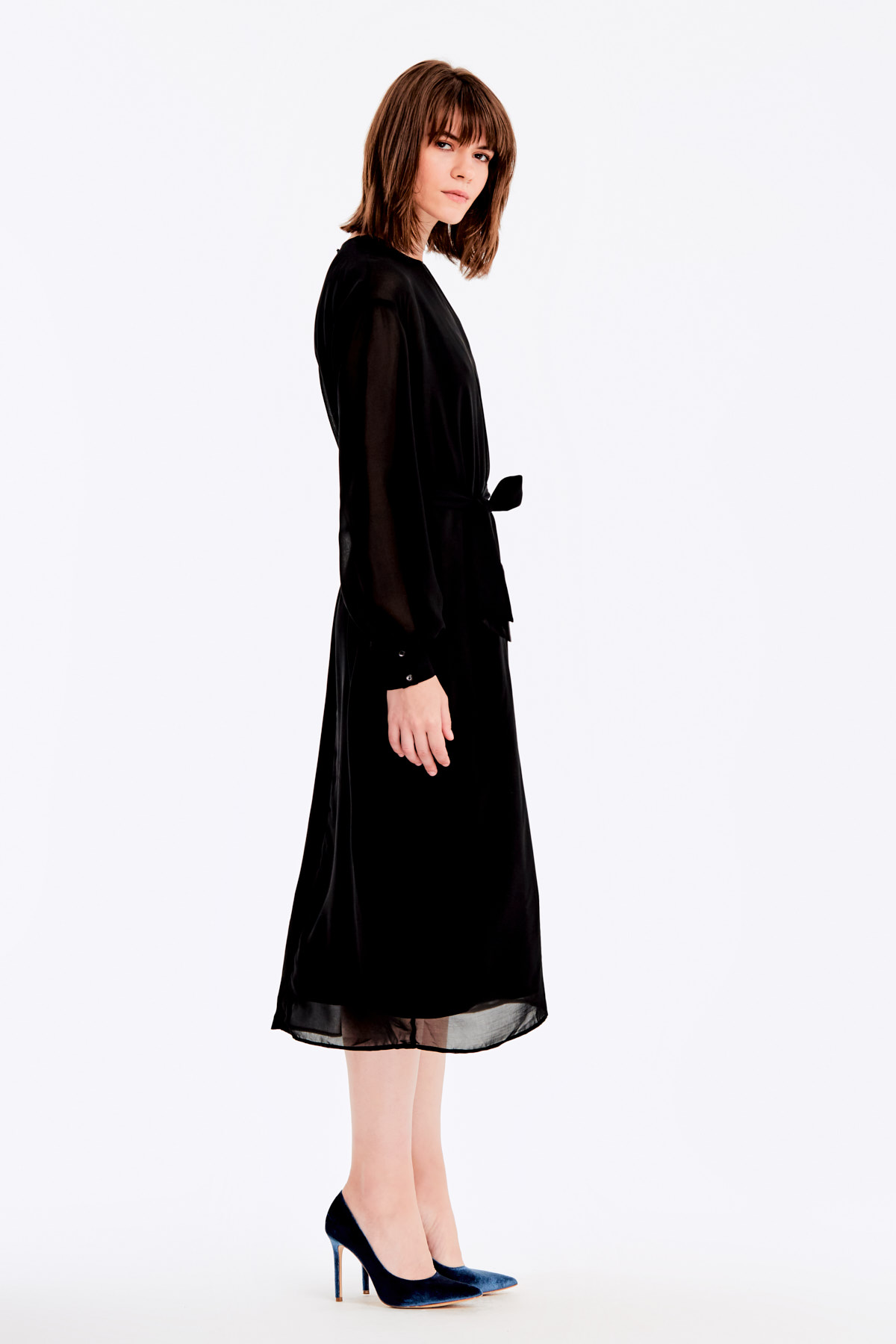 Below knee loose-fitting black dress , photo 7