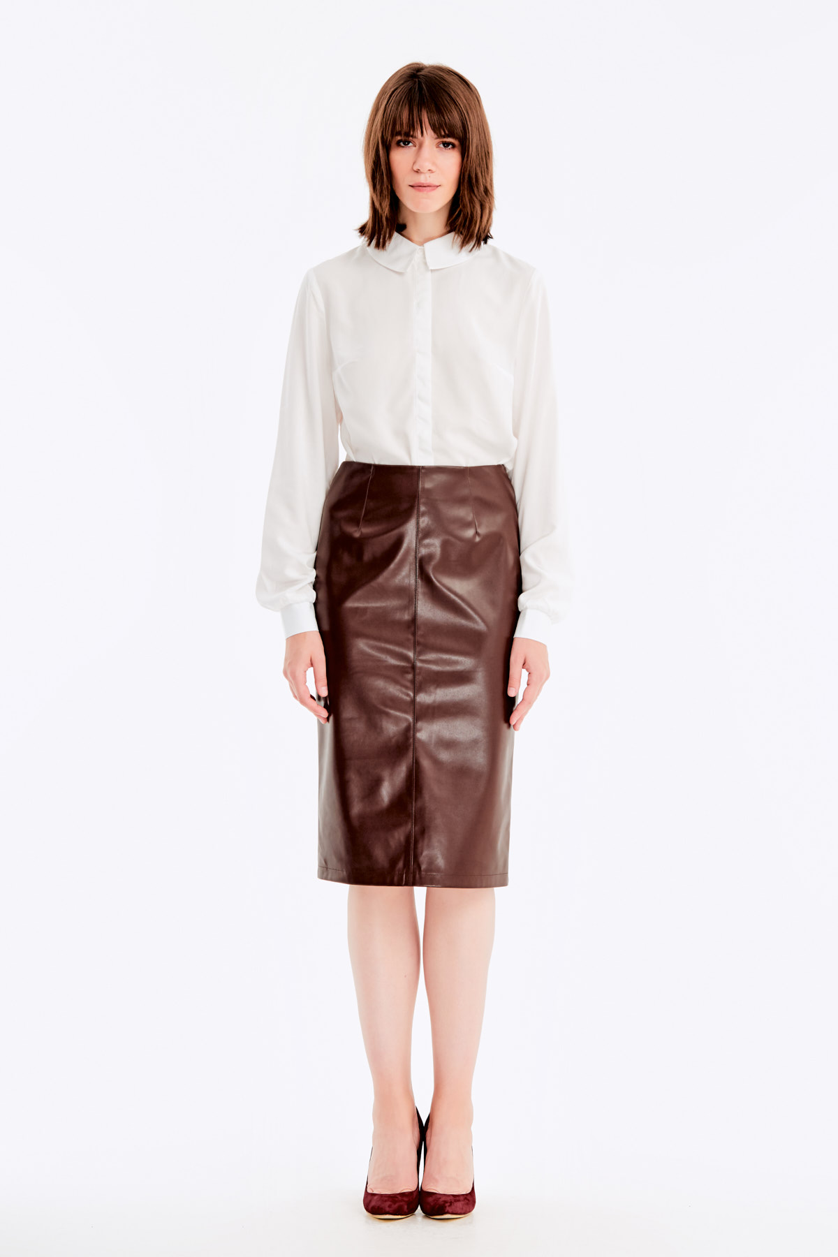 Brown leather skirt, photo 2