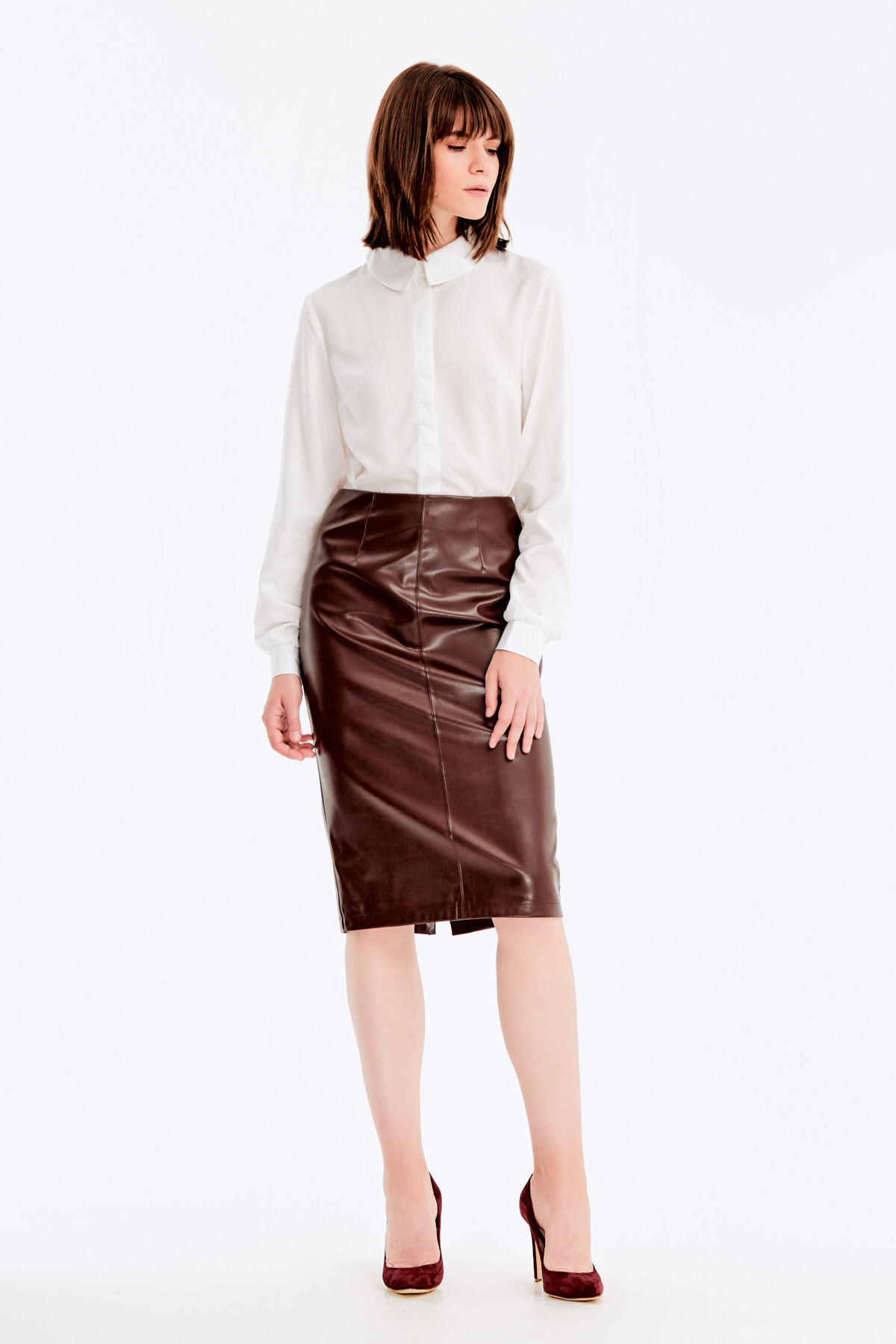 Brown leather skirt, photo 4