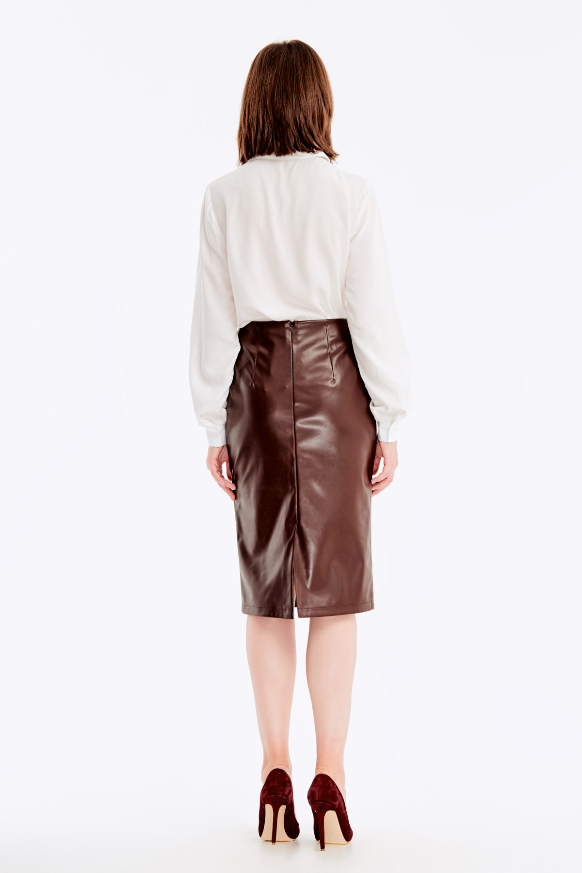 Brown leather skirt, photo 6