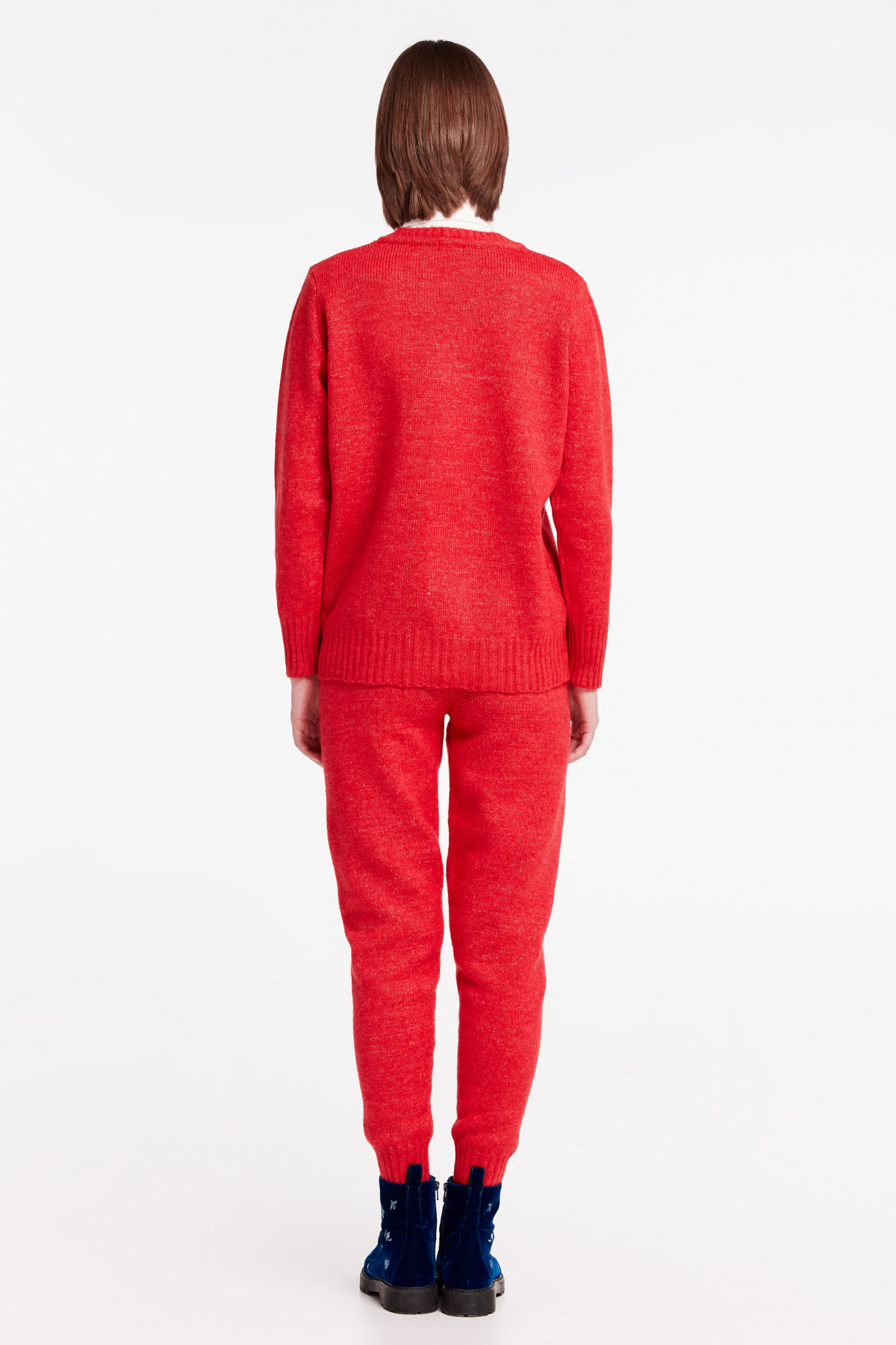 Червоний светр з V-подібним вирізом, фото 5