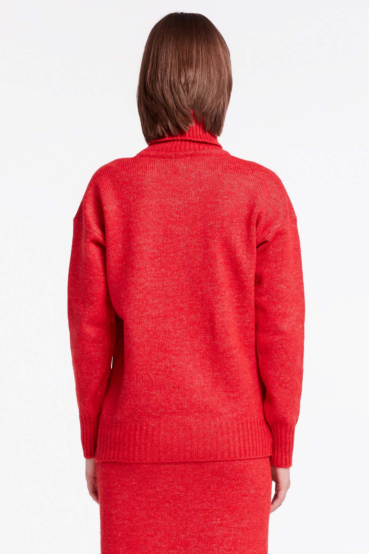Червоний в'язаний светр, фото 4