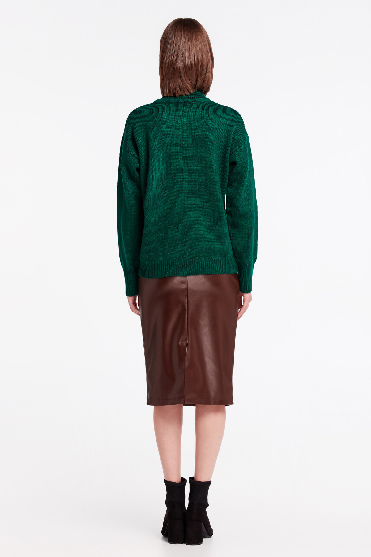 Green knit polo neck sweater, photo 5
