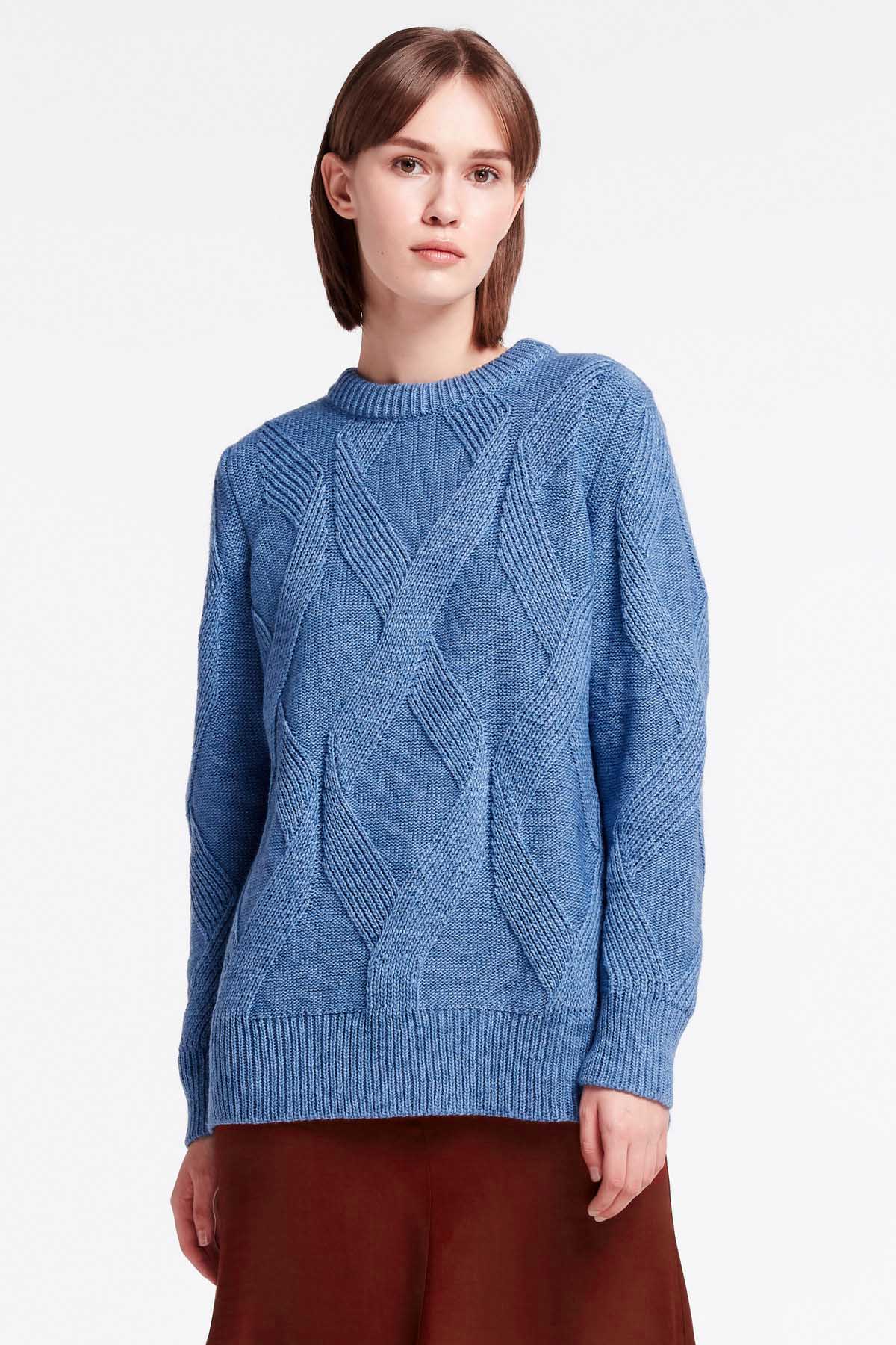 Blue free knit sweater, photo 1