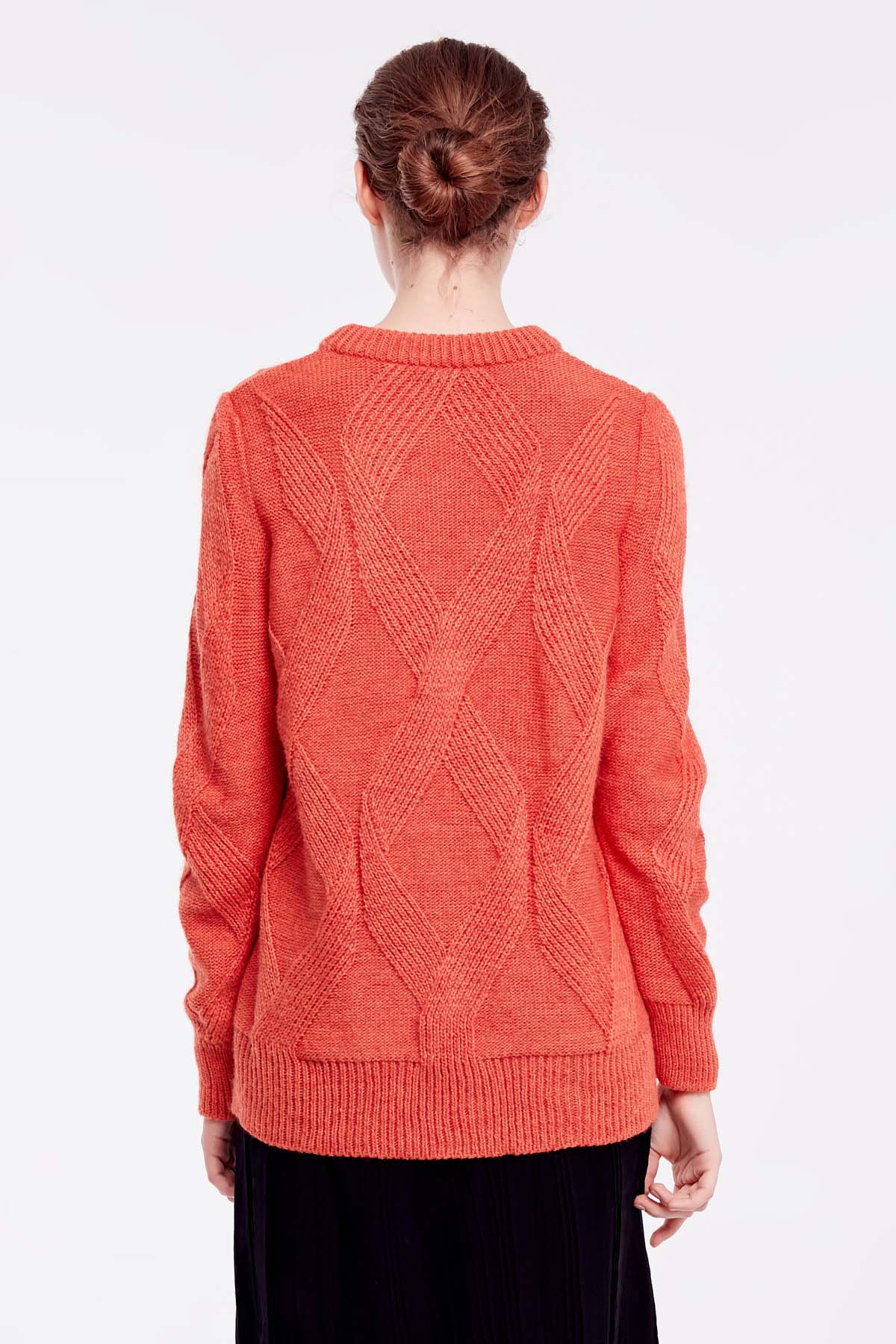 Orange free knit sweater, photo 4